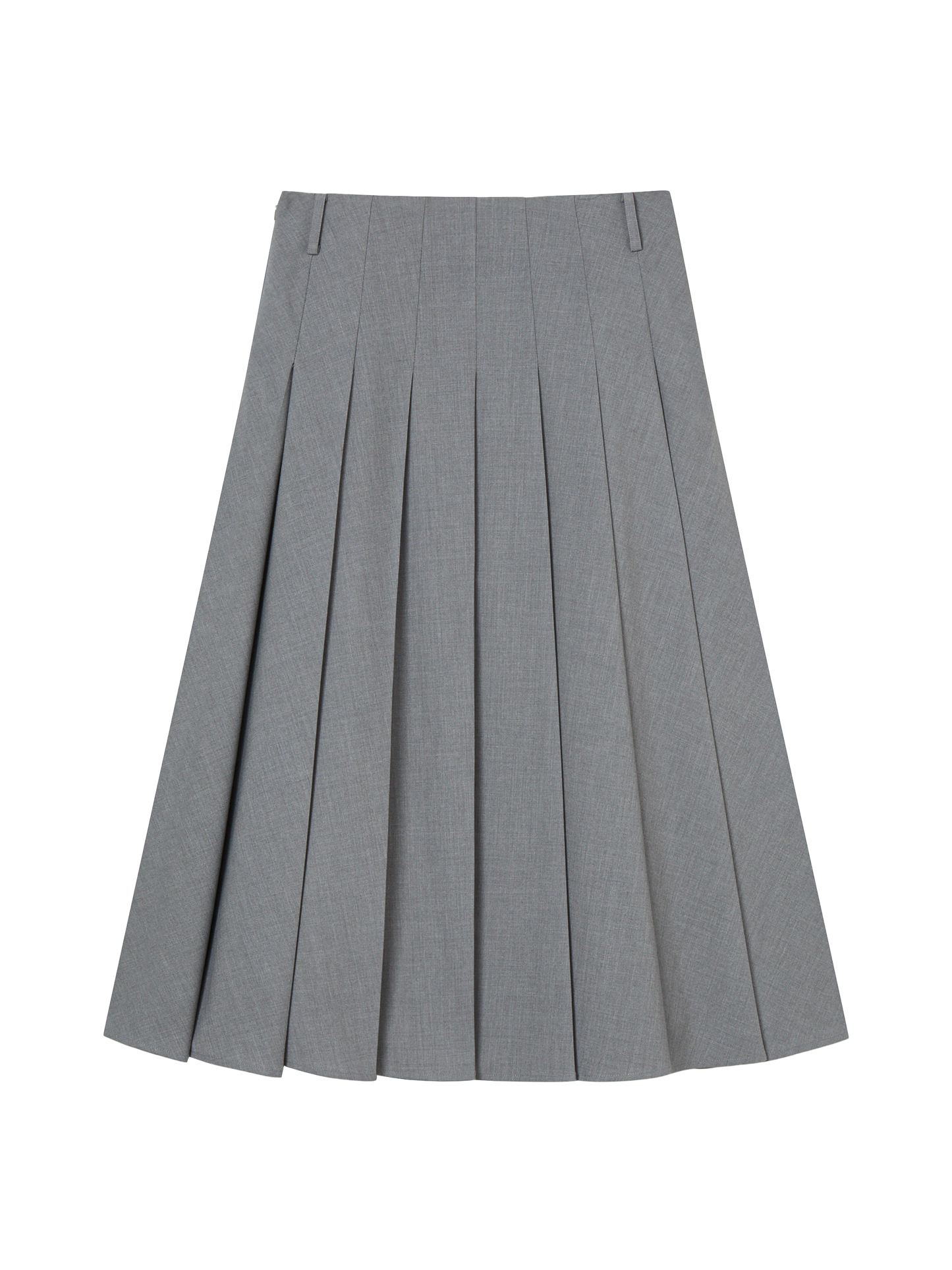 Pleated Uniform Midi Skirt - Preppy Gray