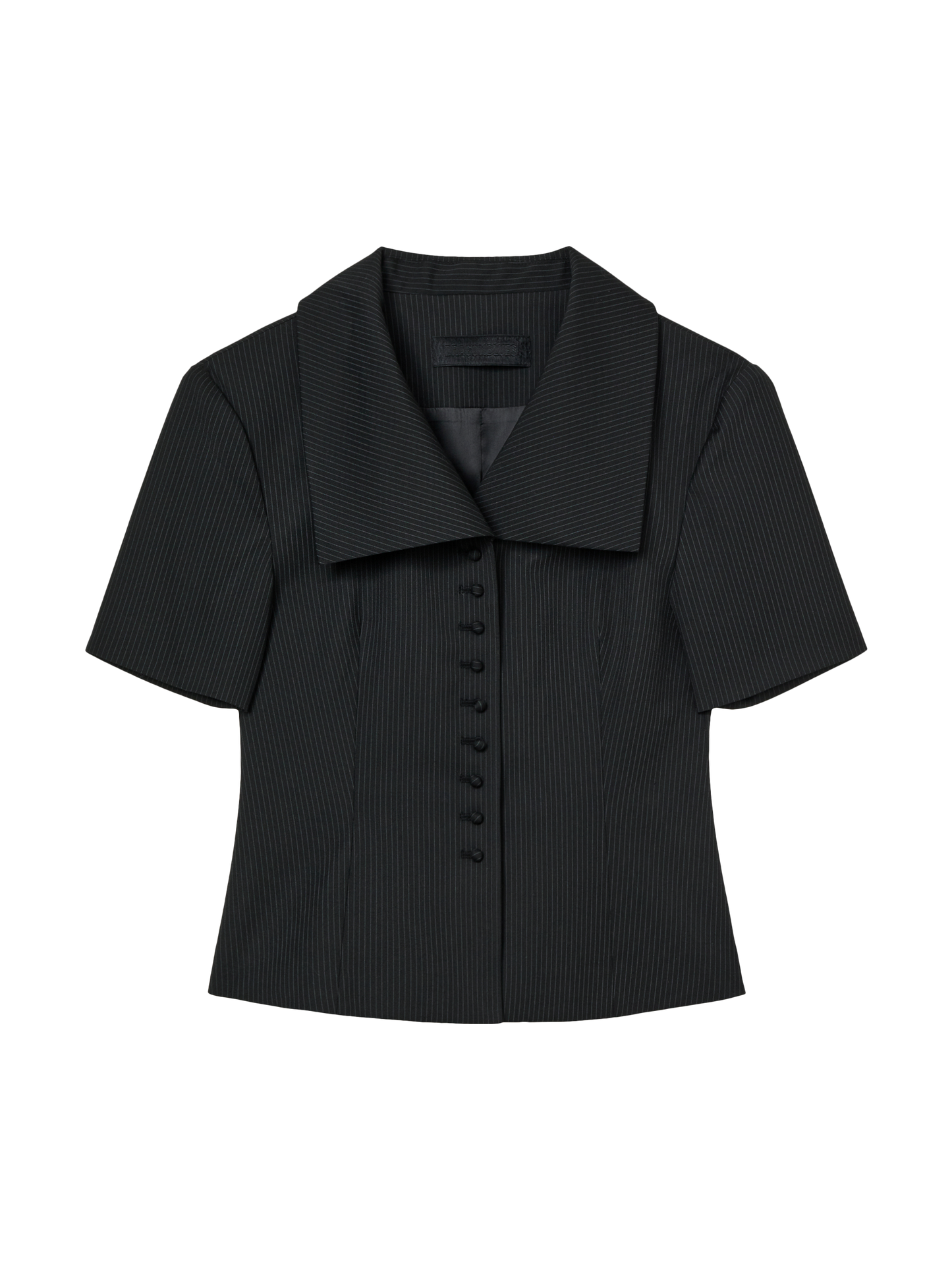 Wide Square Collar Jacket - Literary Black