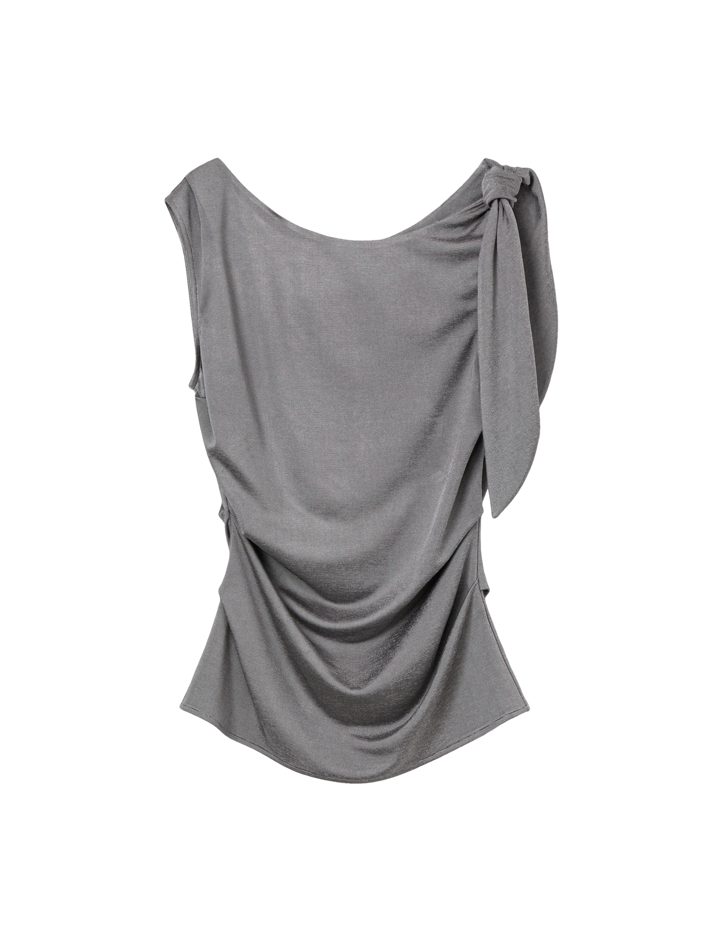 Riviera Shoulder Tie Top - Ripple Black