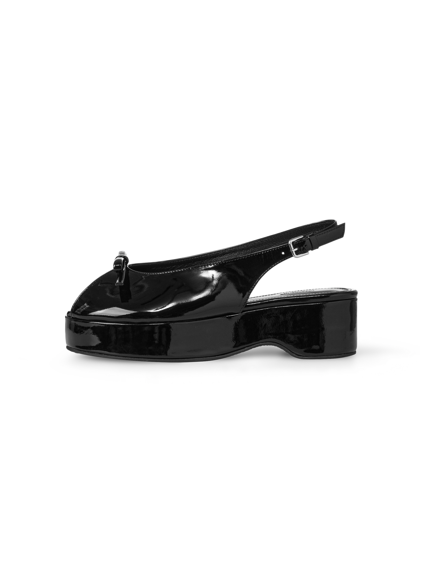 Coquette Chunky Slingback - Glossy Black
