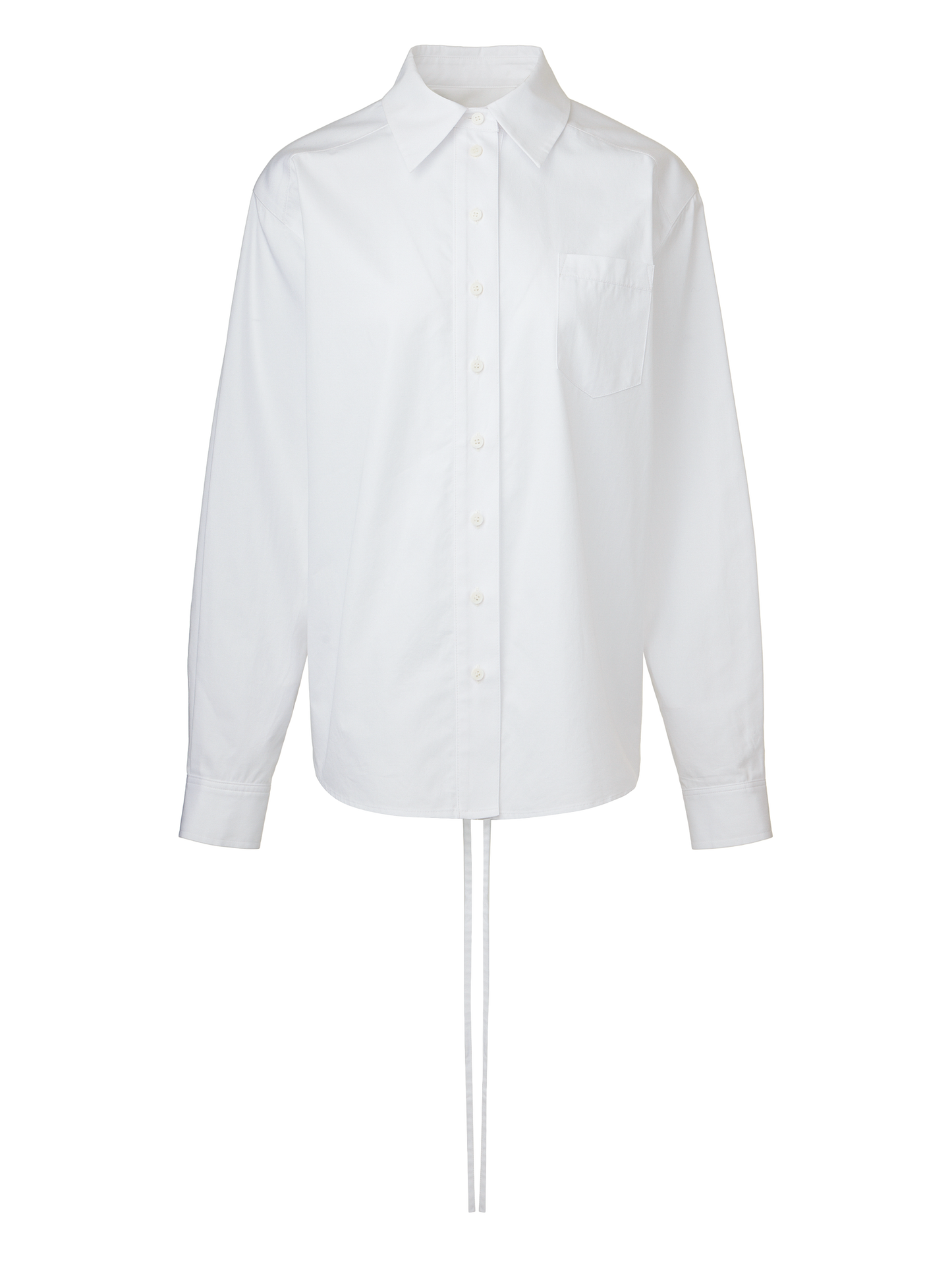TIE BACK COTTON SHIRT - CLEAN WHITE