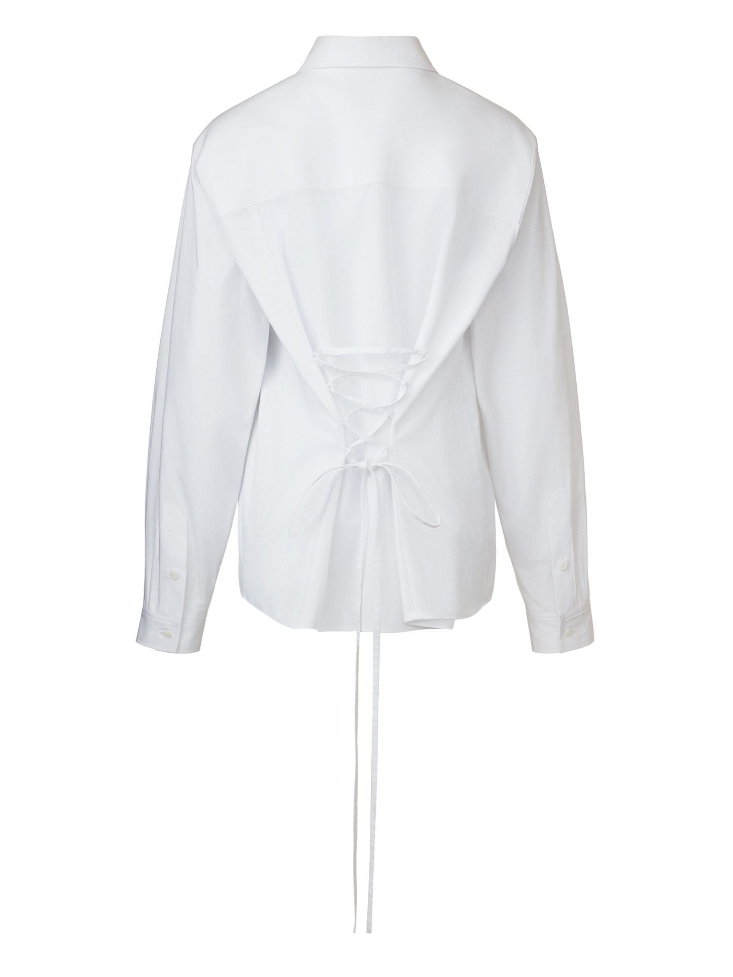 TIE BACK COTTON SHIRT - CLEAN WHITE