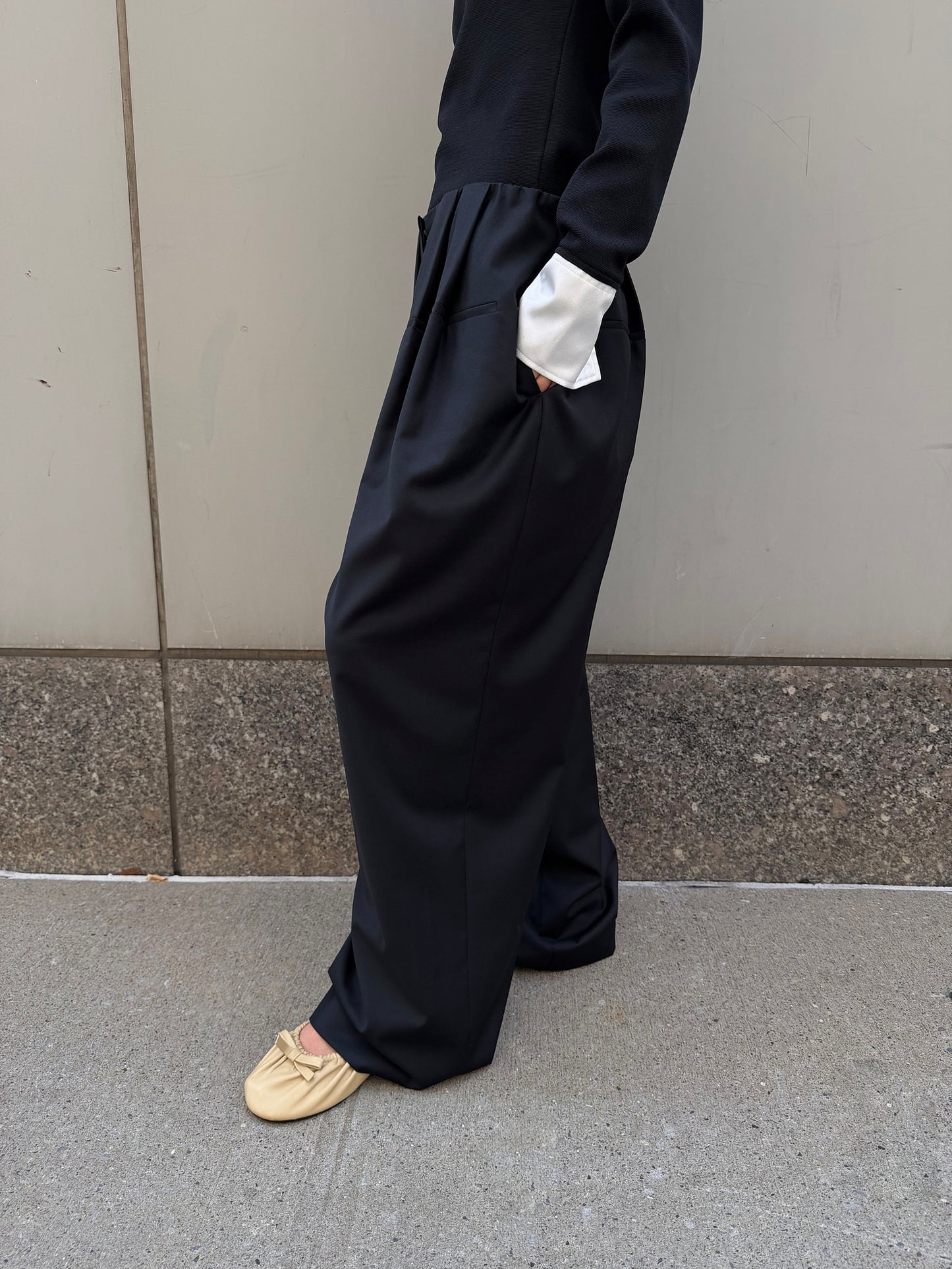 Cascade Gathered Pants - Onyx