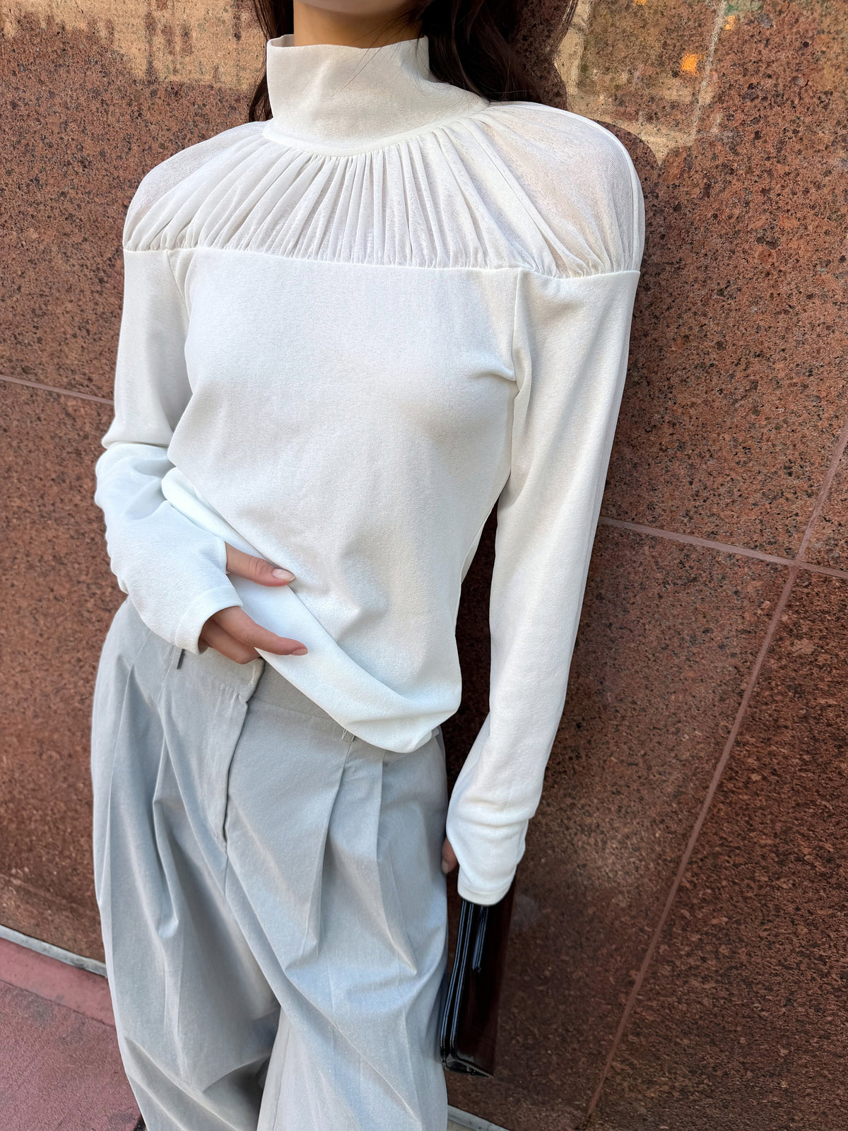 Renaissance Shirring Blouse - Portrait Ivory