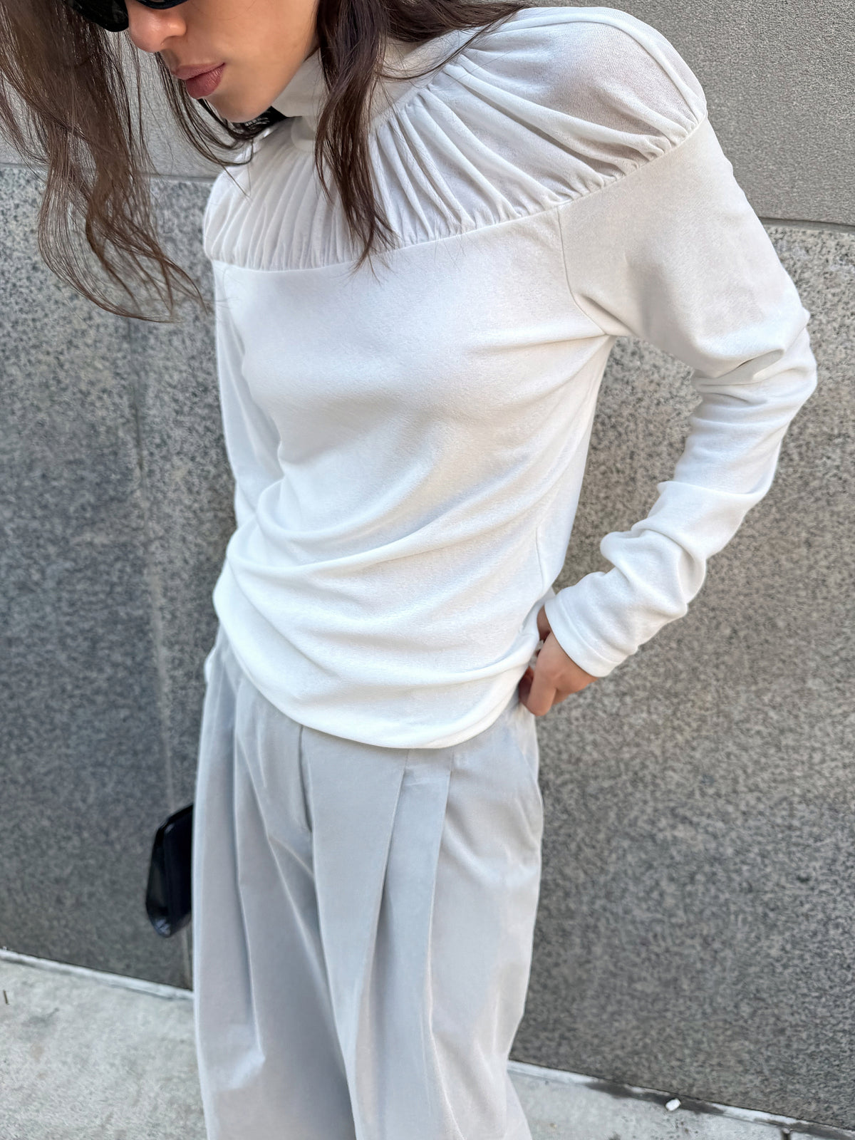 Renaissance Shirring Blouse - Portrait Ivory
