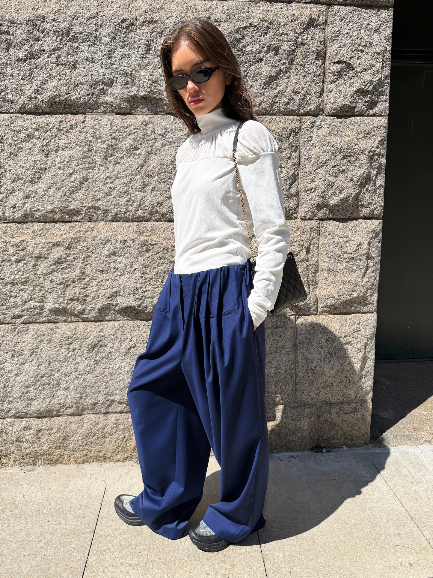 Cascade Gathered Pants - Marine