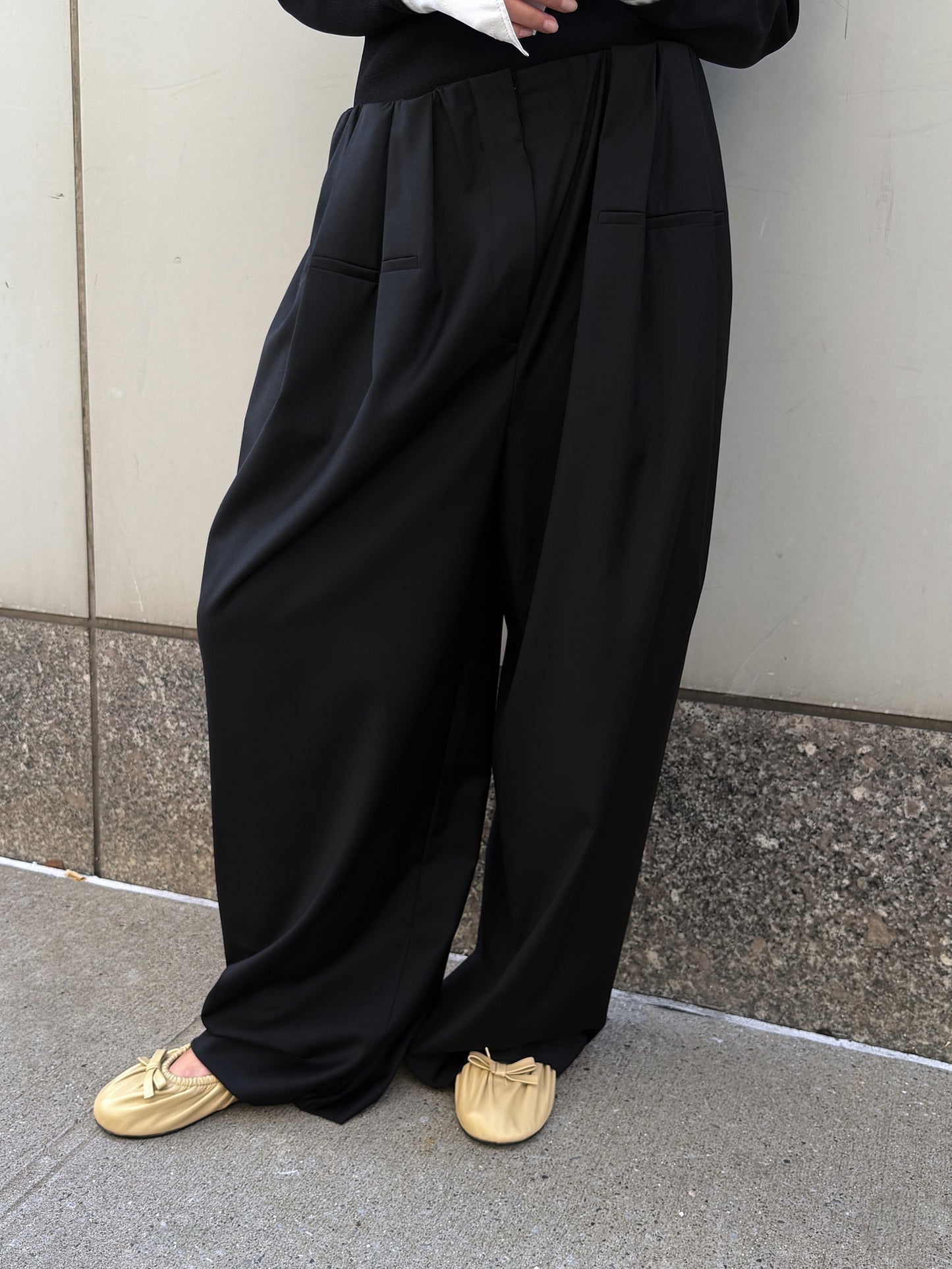 Cascade Gathered Pants - Onyx