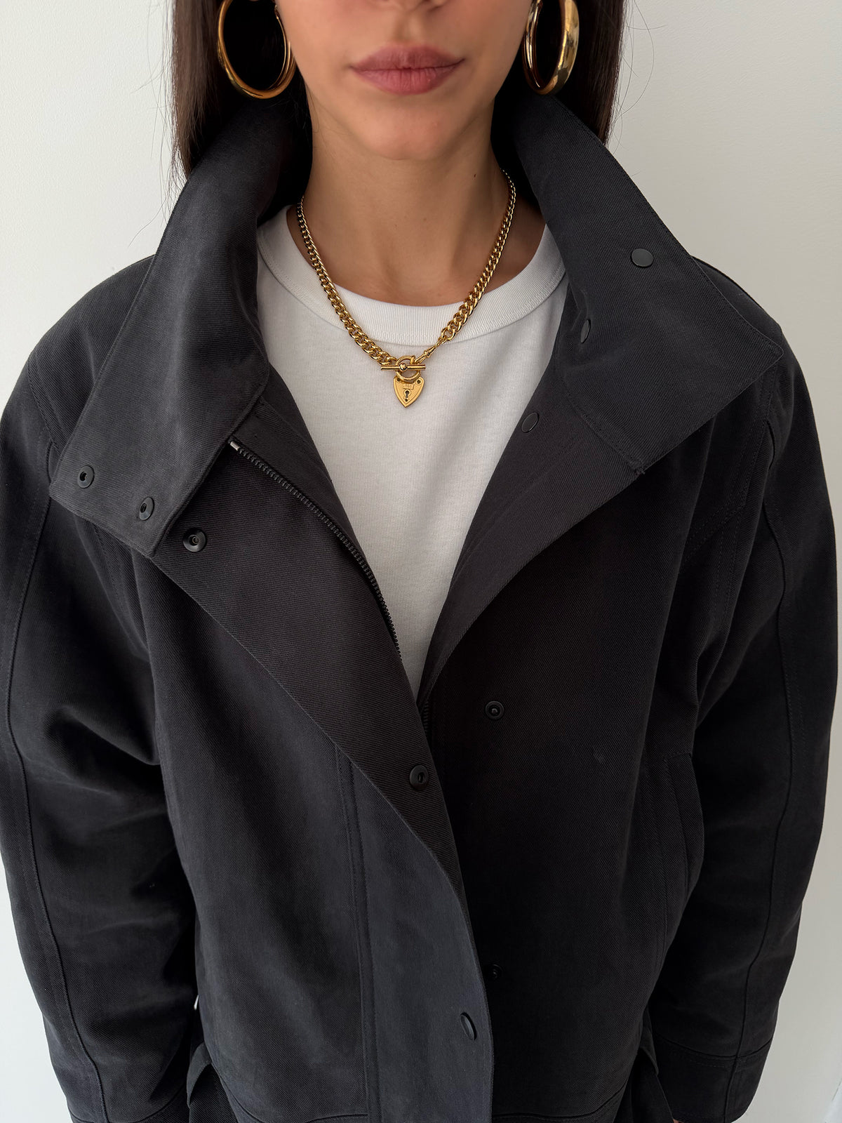 Yves Cotton Jacket - Carbon Grey