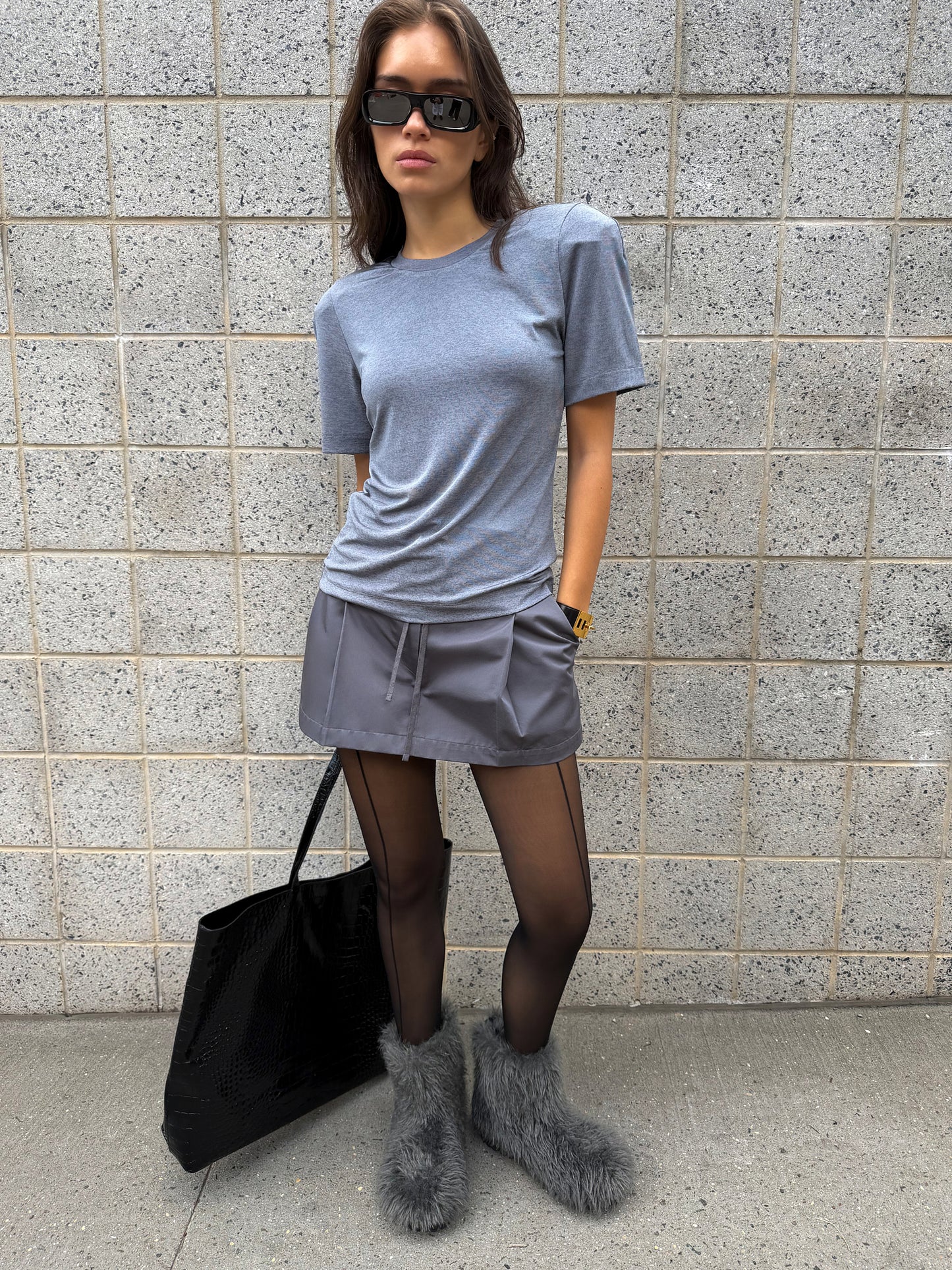Essential Pad Tee - Charcoal Melange