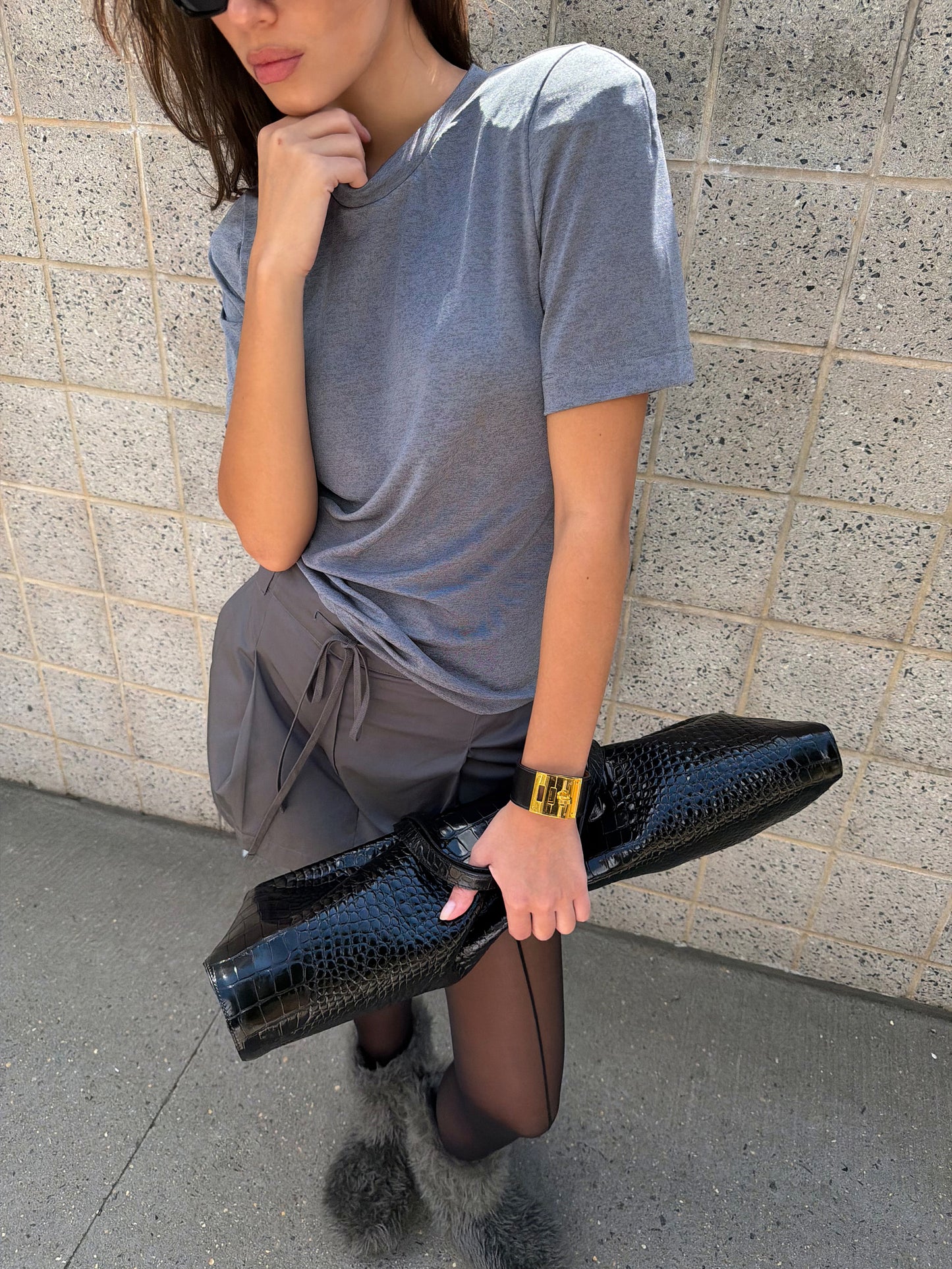 Essential Pad Tee - Charcoal Melange