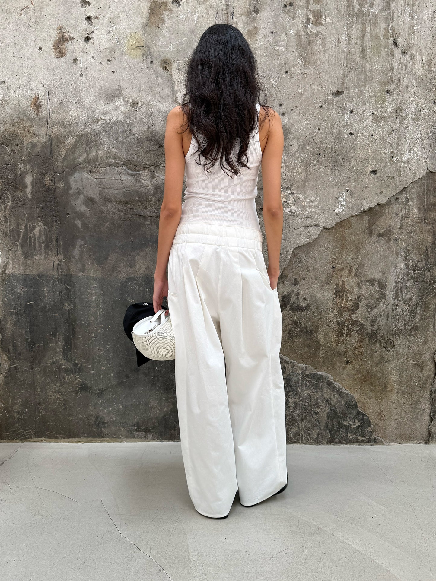 High-waisted Banding Pants - White Chocolate