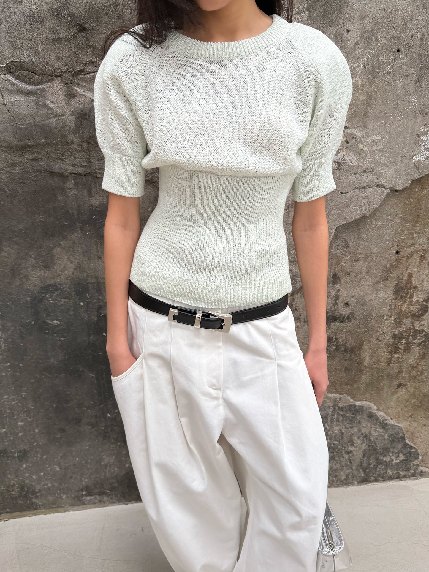 High-waisted Banding Pants - White Chocolate