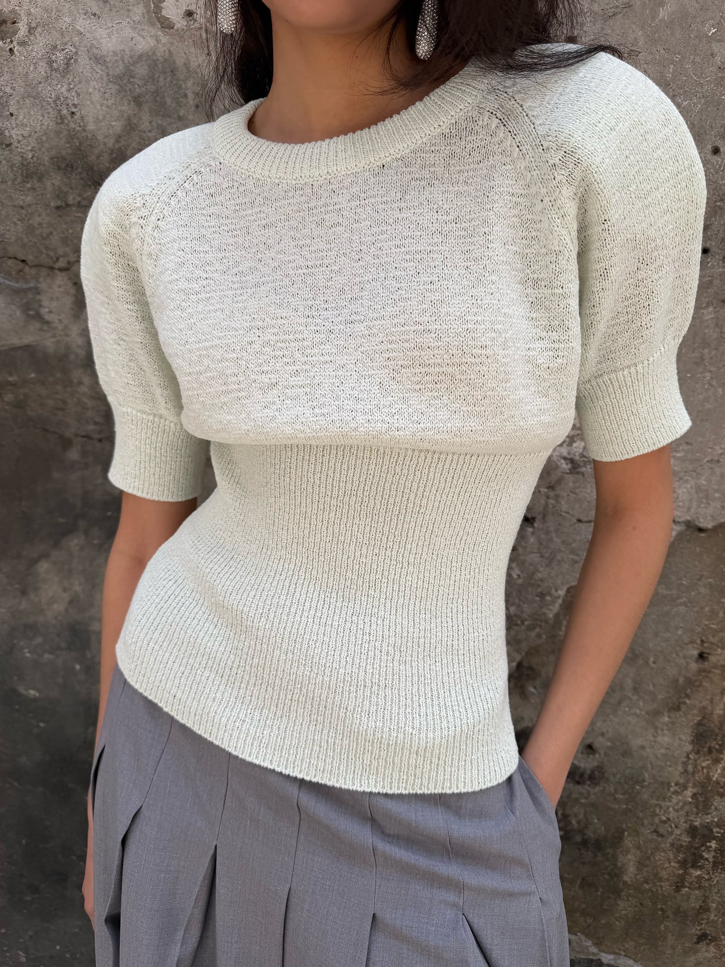 Minuet knit top - Sorbet Green
