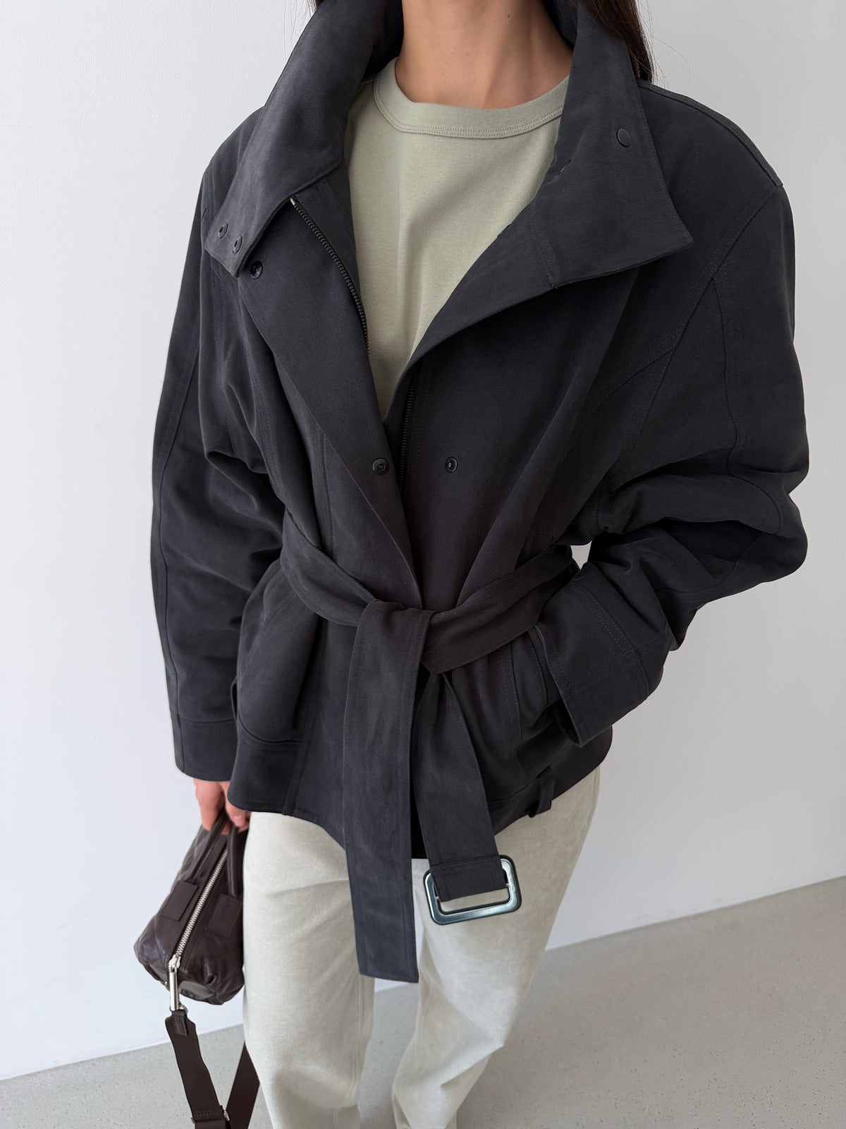 Yves Cotton Jacket - Carbon Grey