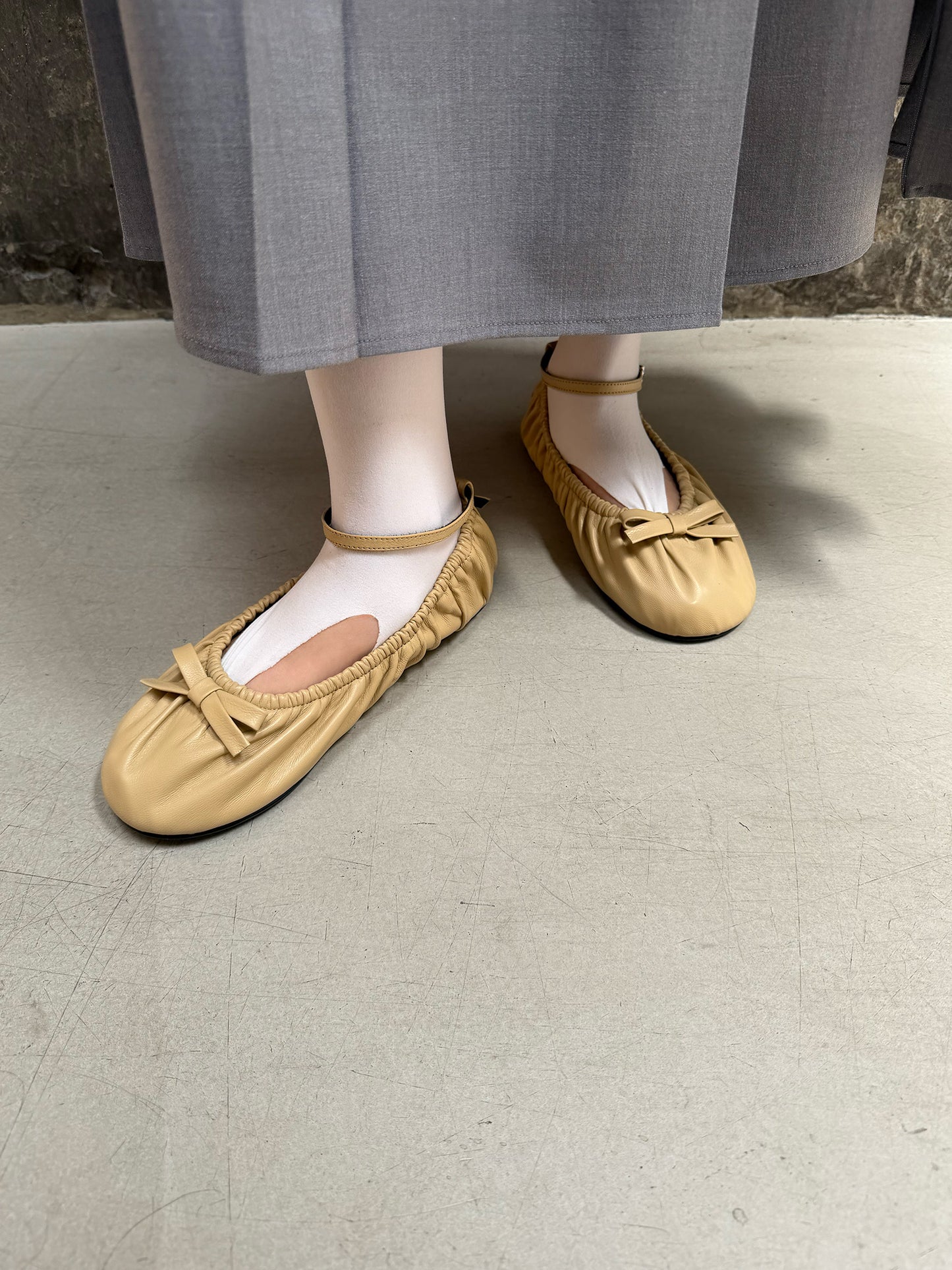 Bow Ballerina Flats - Timeless Nude
