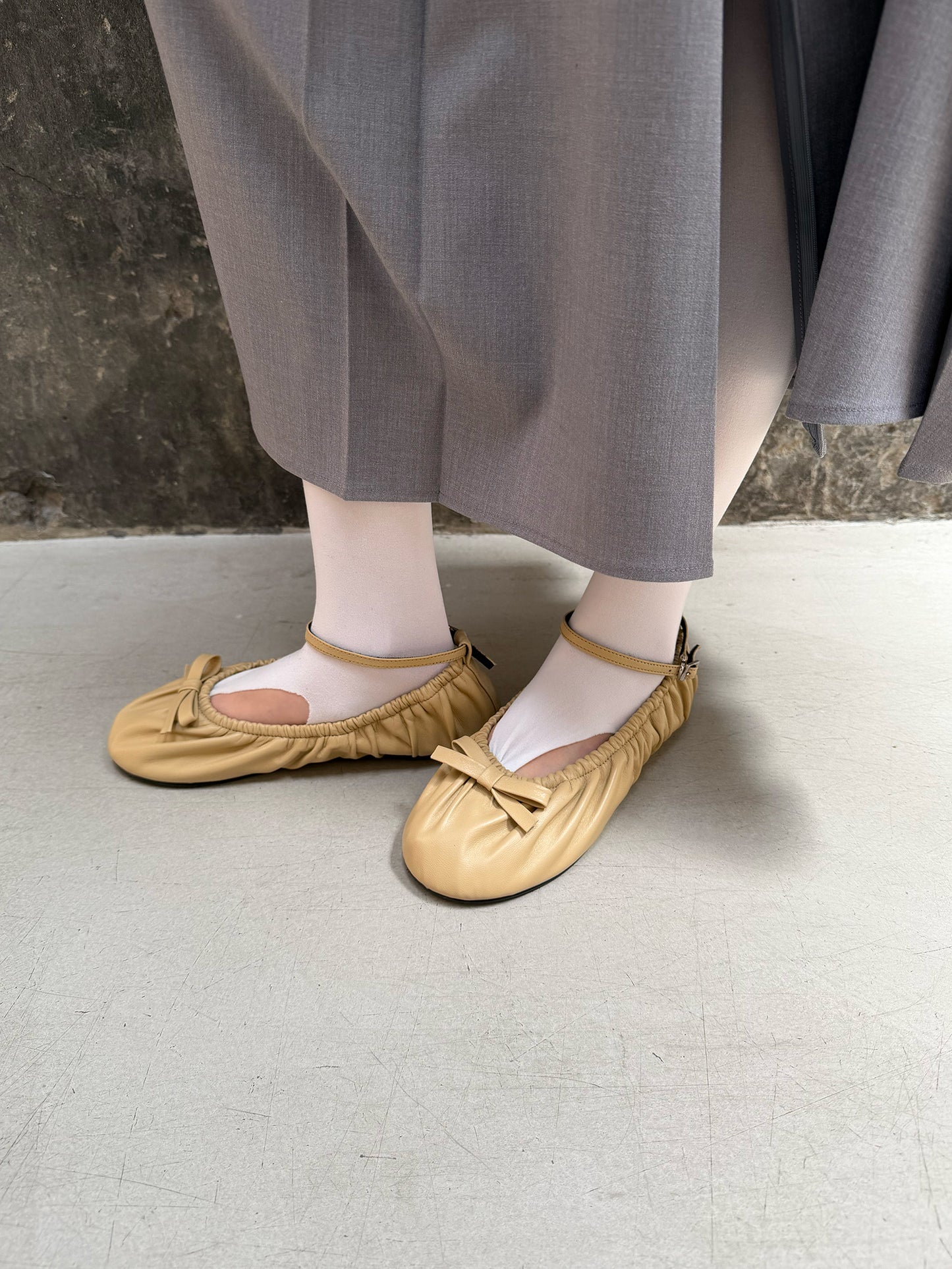 Bow Ballerina Flats - Timeless Nude