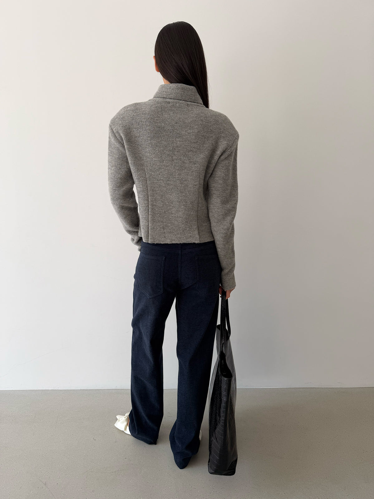 Pebble Knit Jacket- Oatmeal Gray