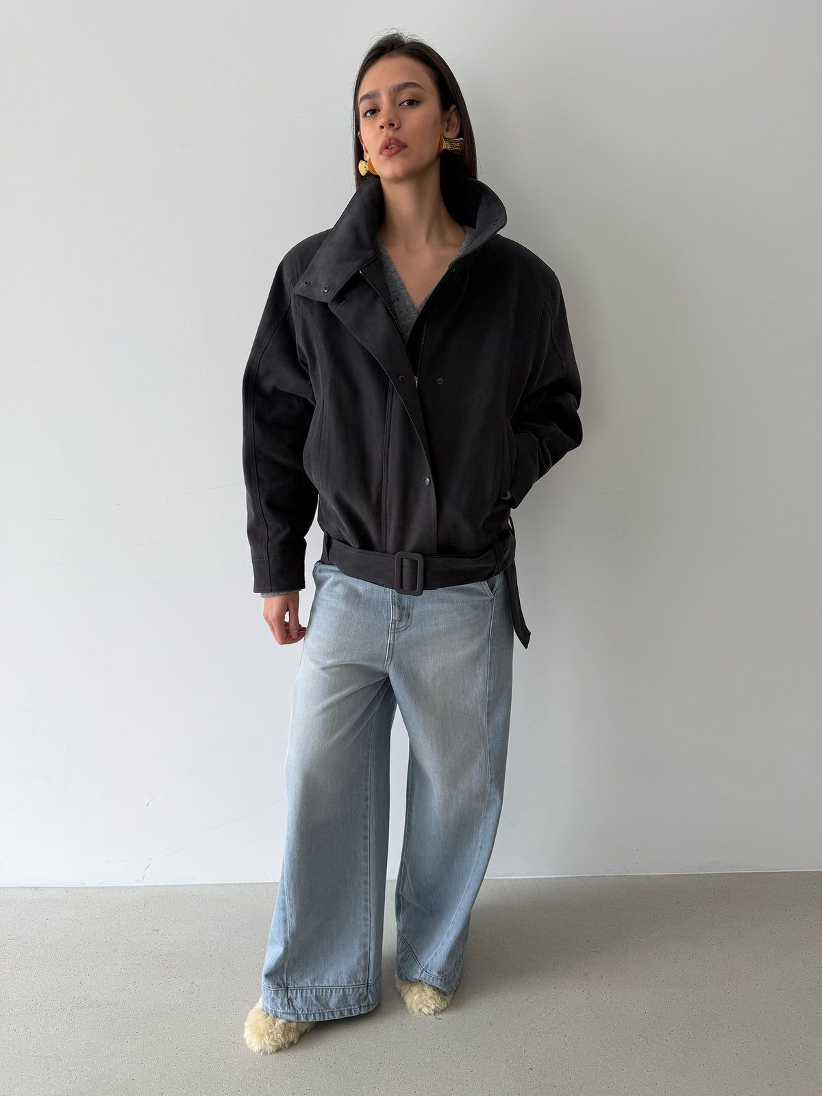 Yves Cotton Jacket - Carbon Grey