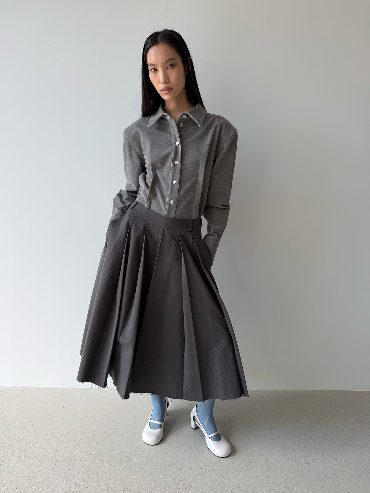 Corduroy Power Shirt - Grey and Gray