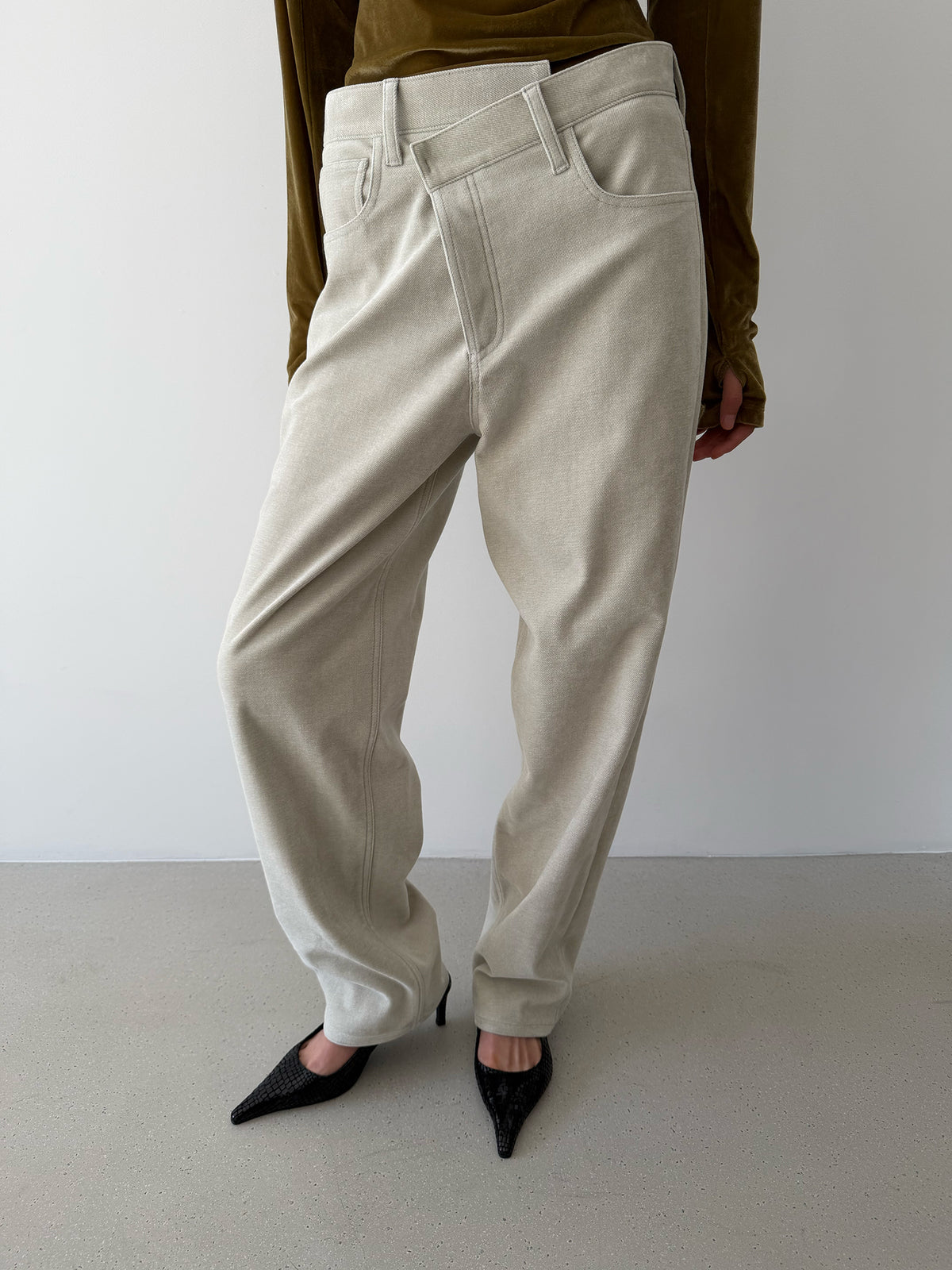 Mimic Denim Pants - Oat