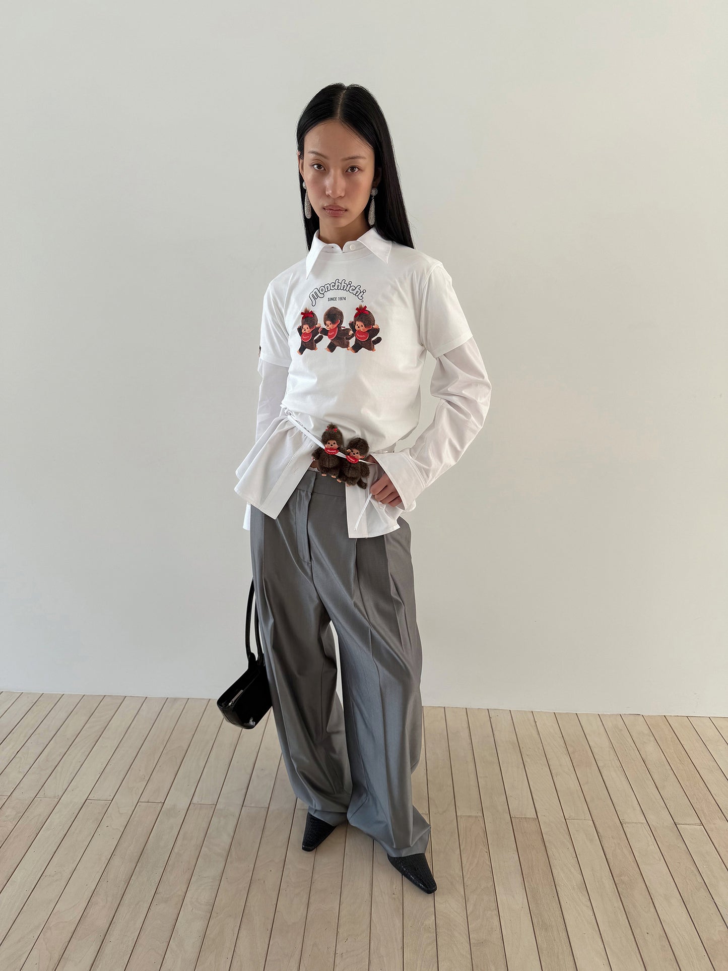 WIDE TAILORED TROUSERS - SILKY GRAY