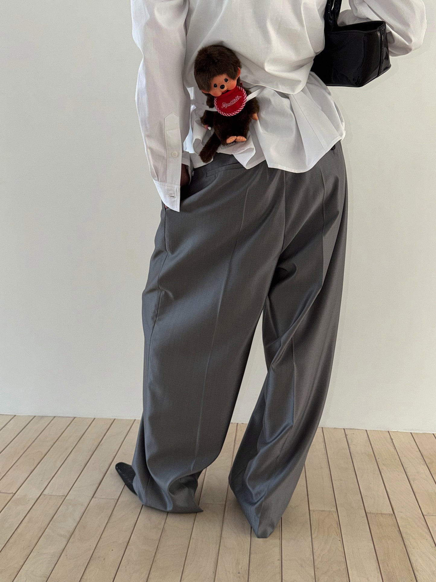 WIDE TAILORED TROUSERS - SILKY GRAY