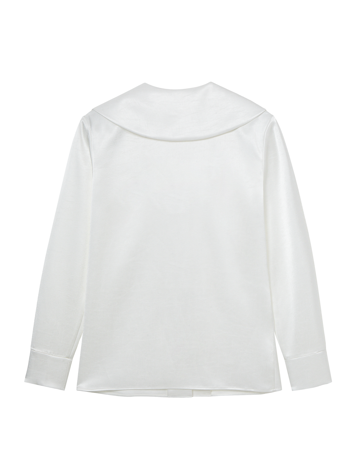 TIE MIDDY BLOUSE - SATIN IVORY