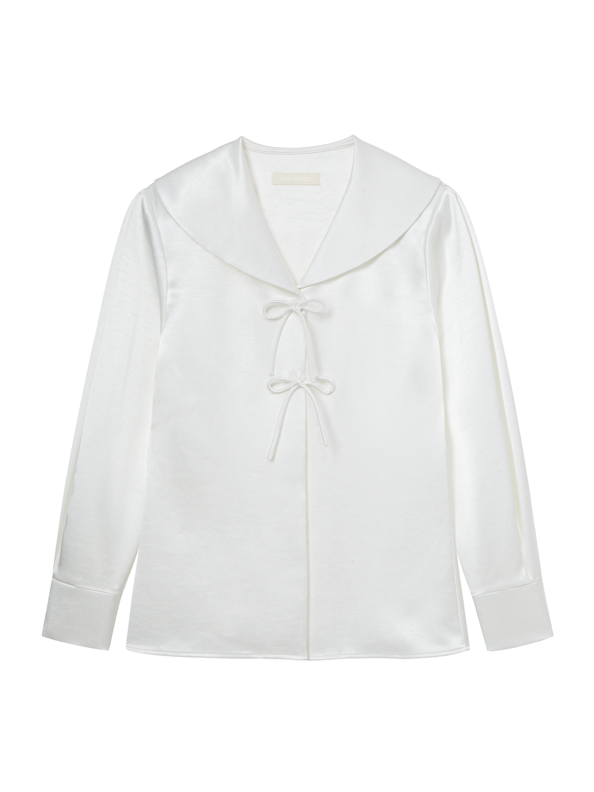 TIE MIDDY BLOUSE - SATIN IVORY