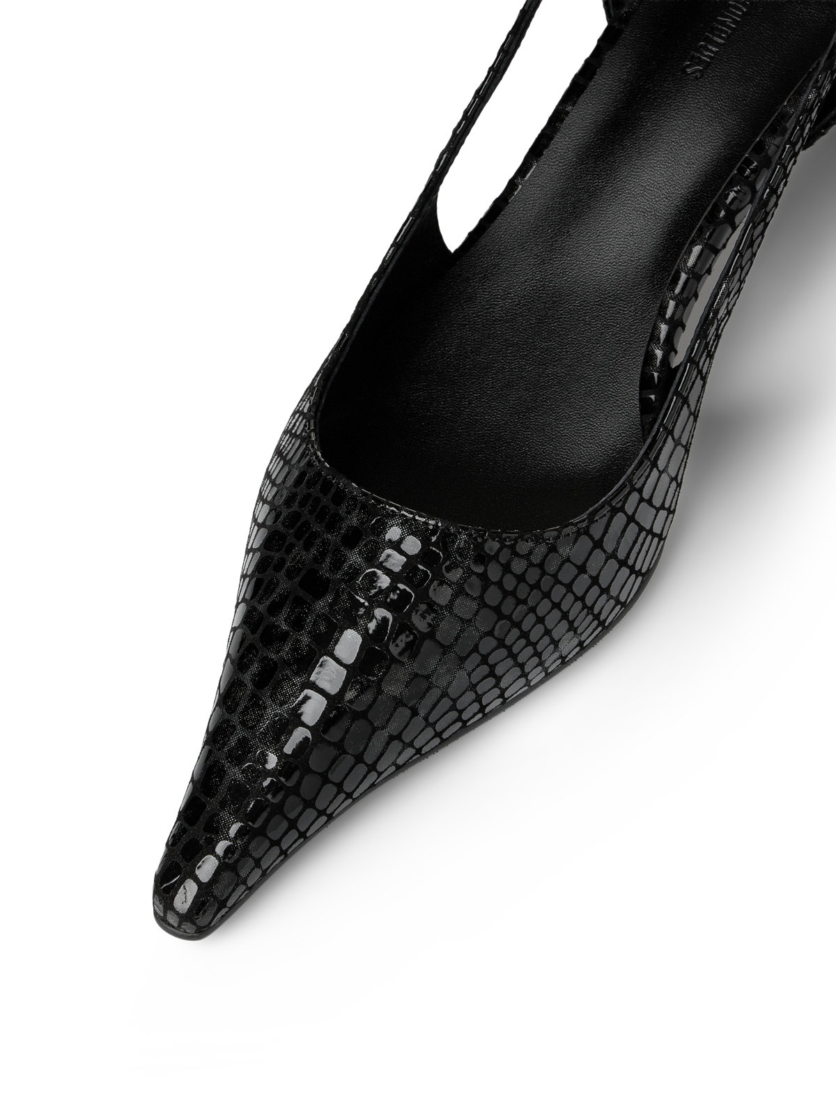 Lady Slingback Pumps - Croco Black