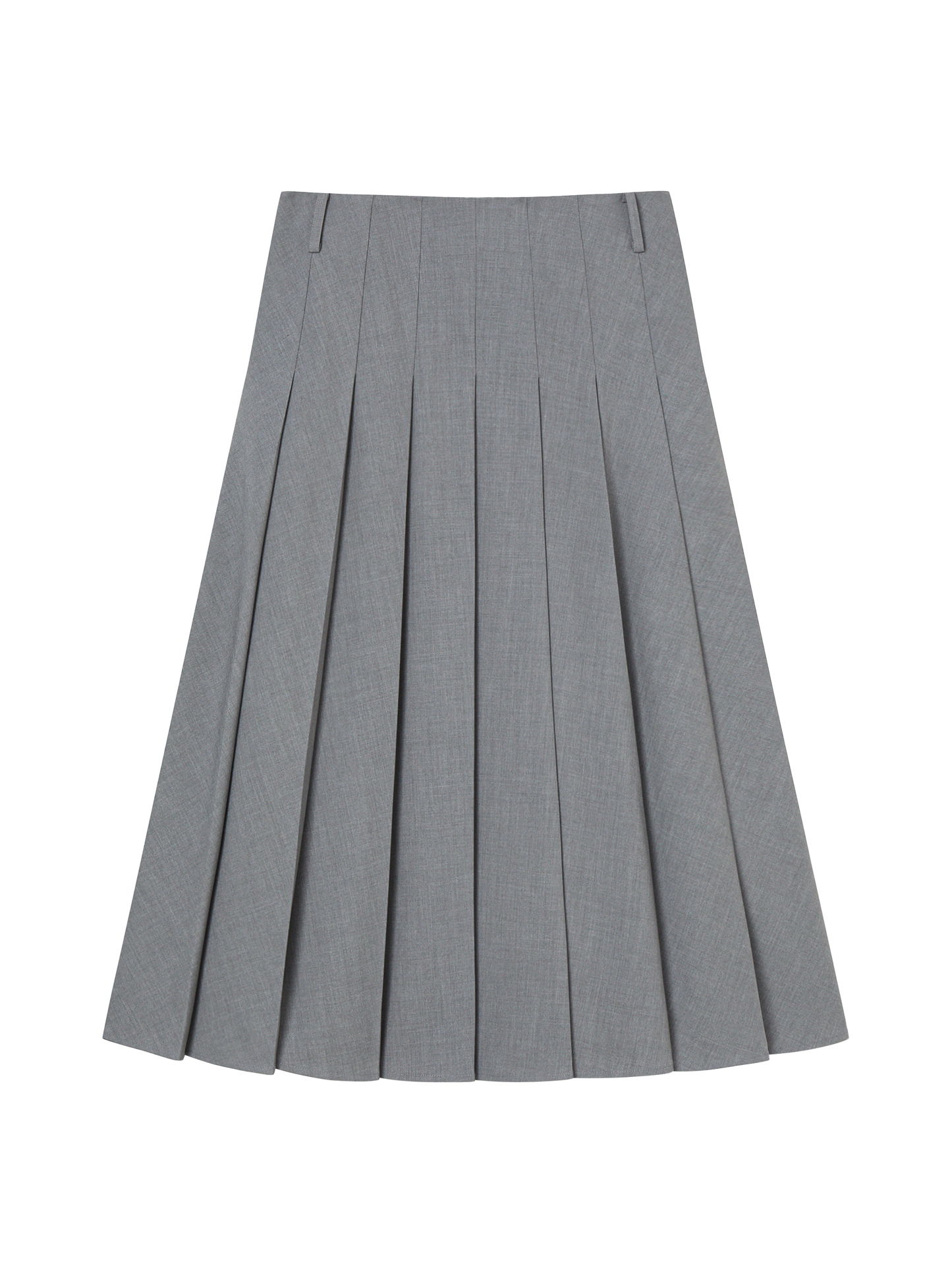 Pleated Uniform Midi Skirt - Preppy Gray
