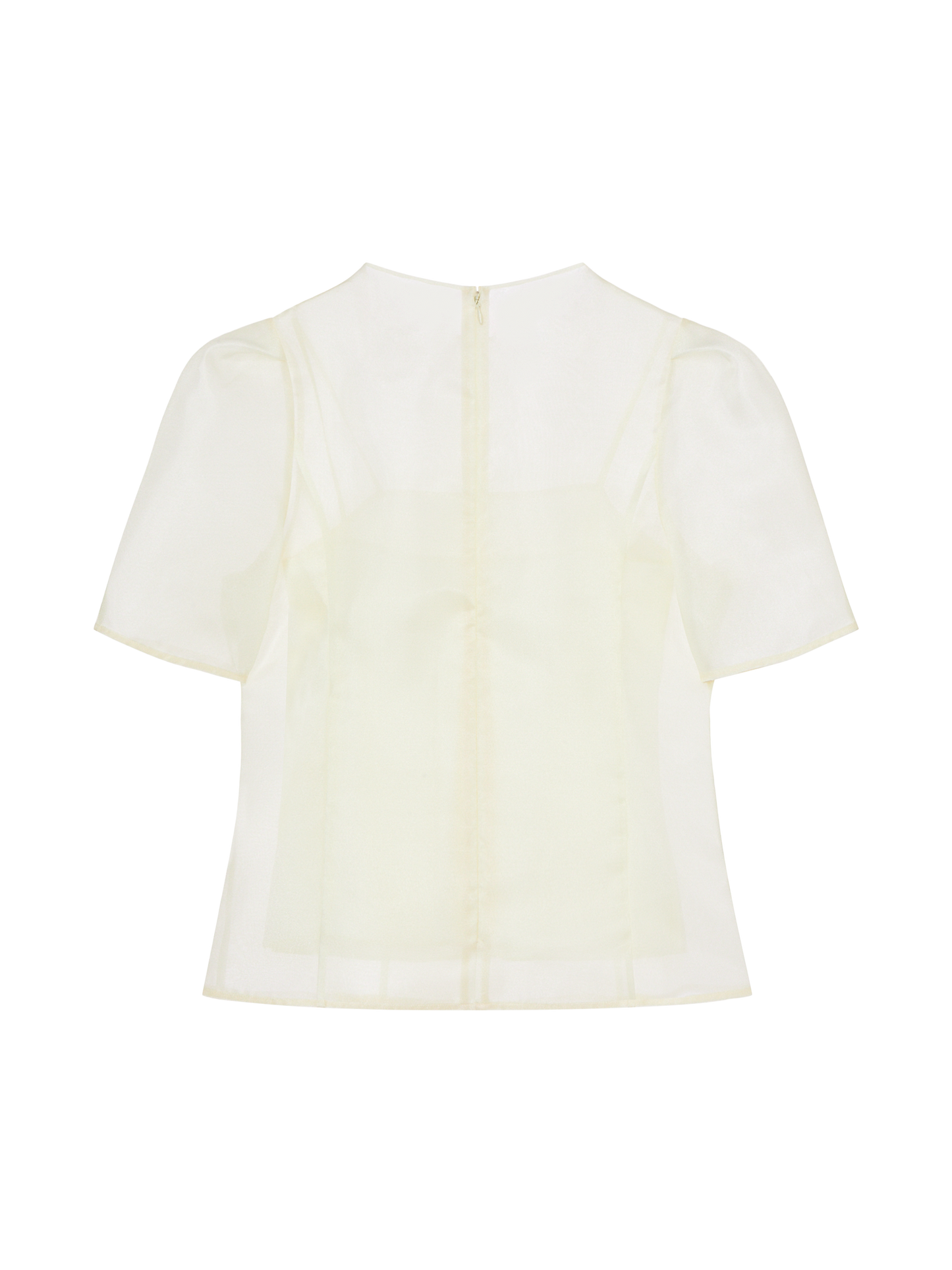 Organza Mock Neck Blouse - Soft Champagne