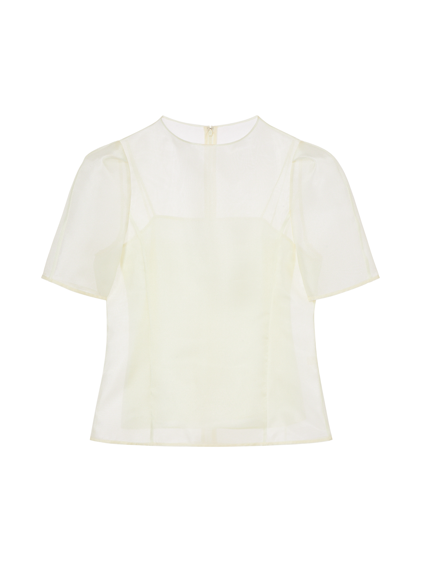 Organza Mock Neck Blouse - Soft Champagne
