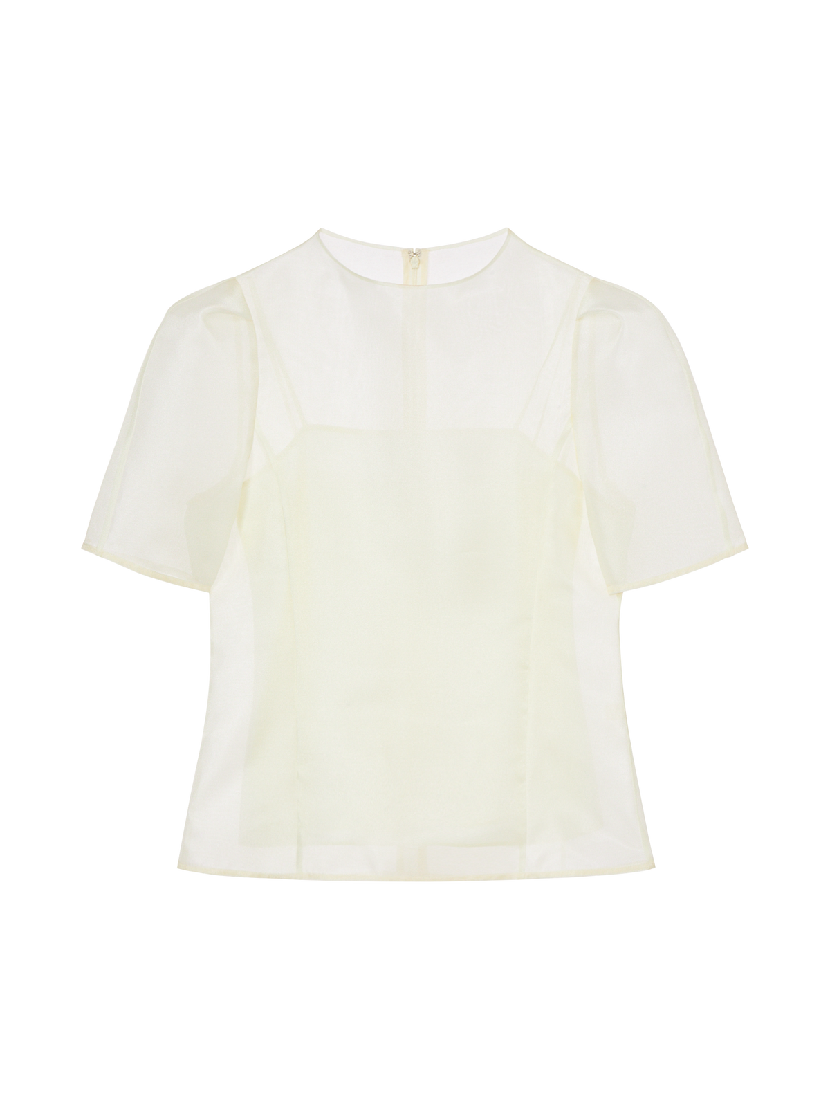 Organza Mock Neck Blouse - Soft Champagne