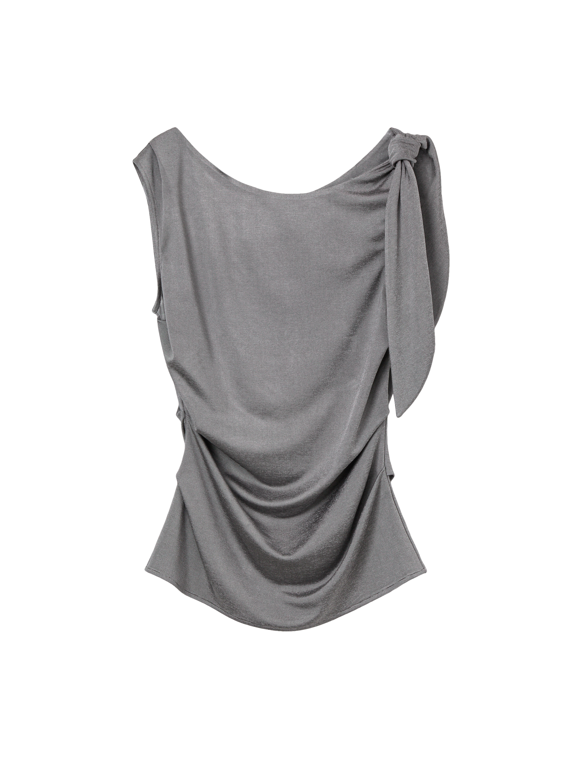 Riviera Shoulder Tie Top - Ripple Black