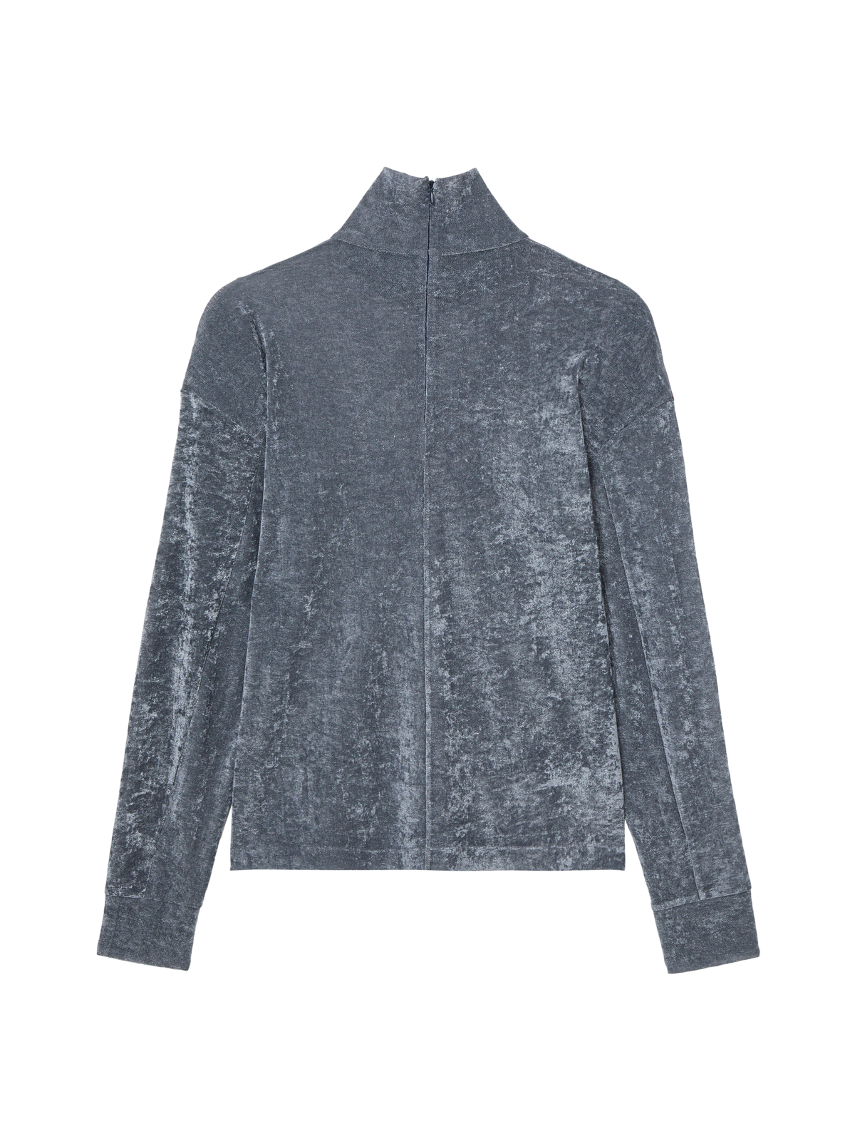 AURORA TURTLENECK TOP - BLUE CHARCOAL
