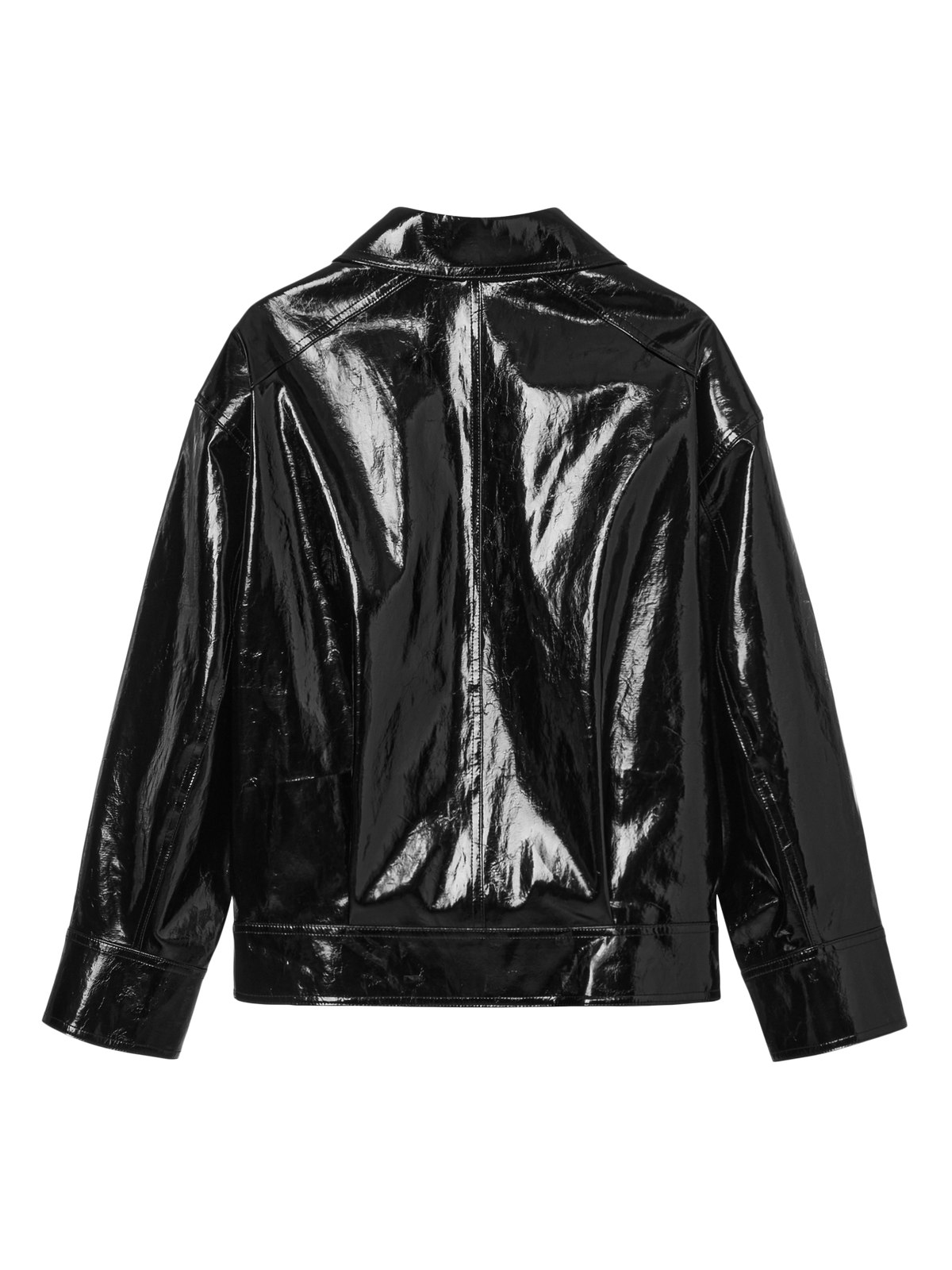 HYBRID ZIP-UP JACKET - GLOSSY BLACK