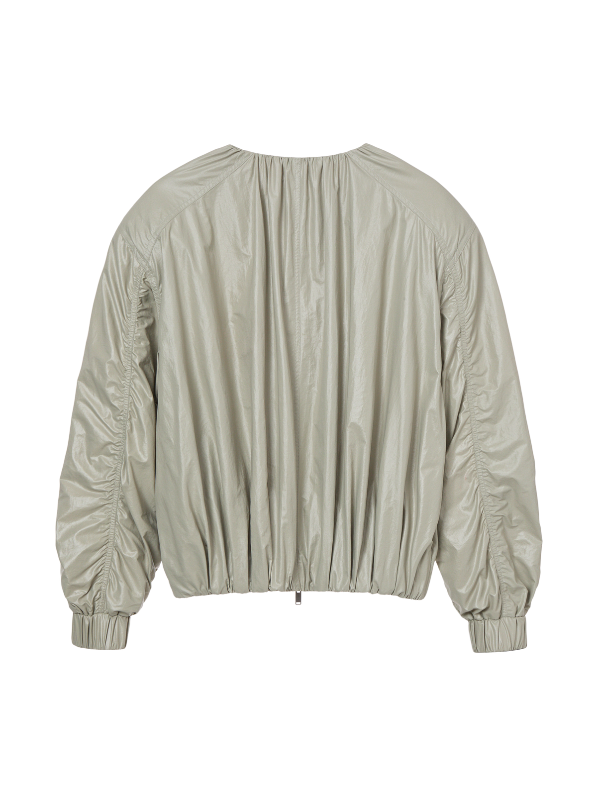 Scrunch Bomber Jacket - Taupe Beige