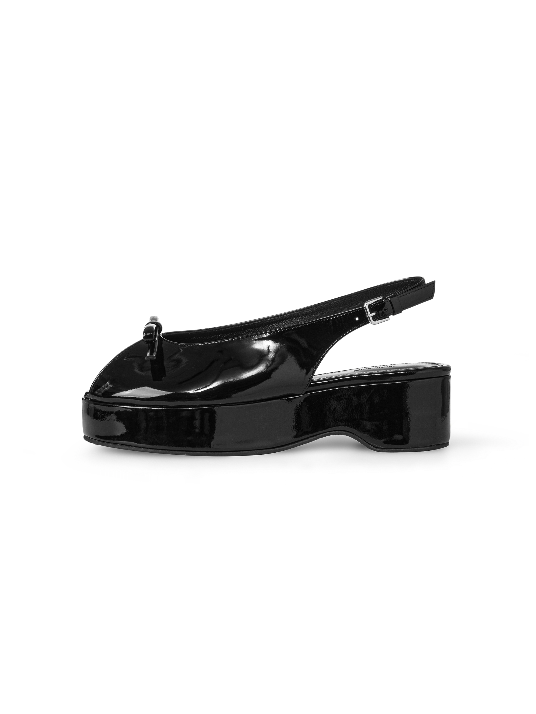 Coquette Chunky Slingback - Glossy Black