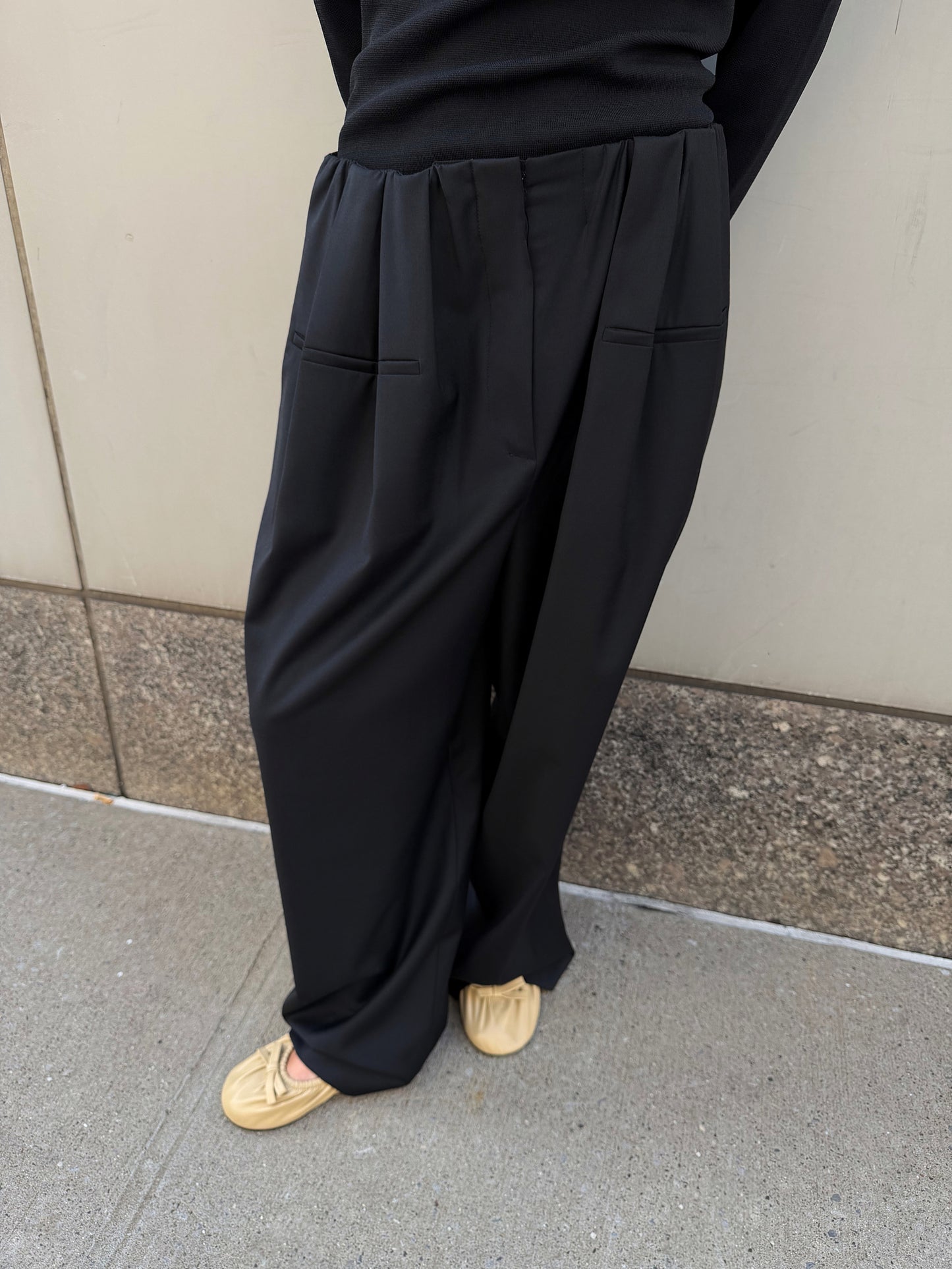 Cascade Gathered Pants - Onyx