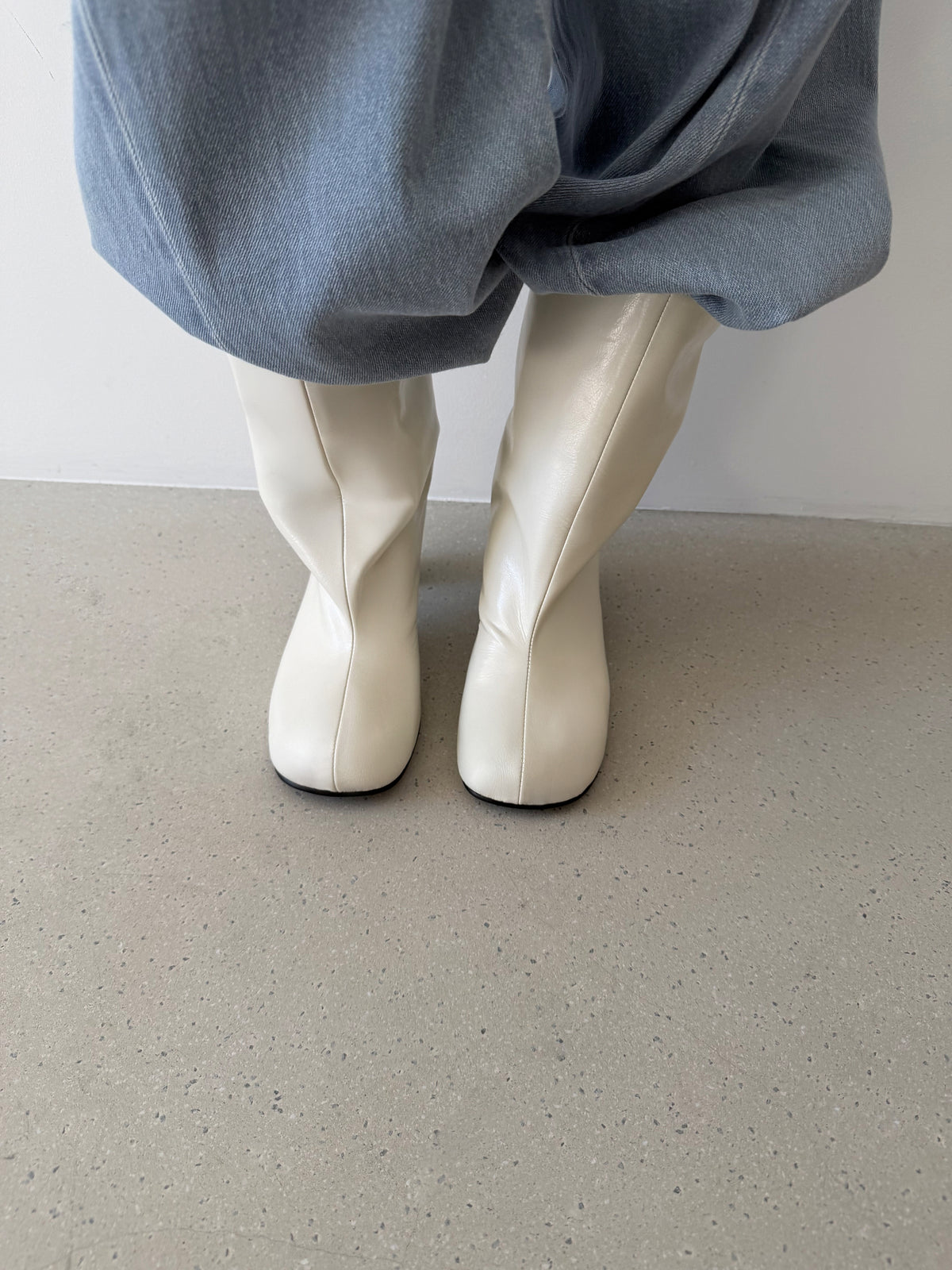 Urban Wide Ankle Boots - Ivory