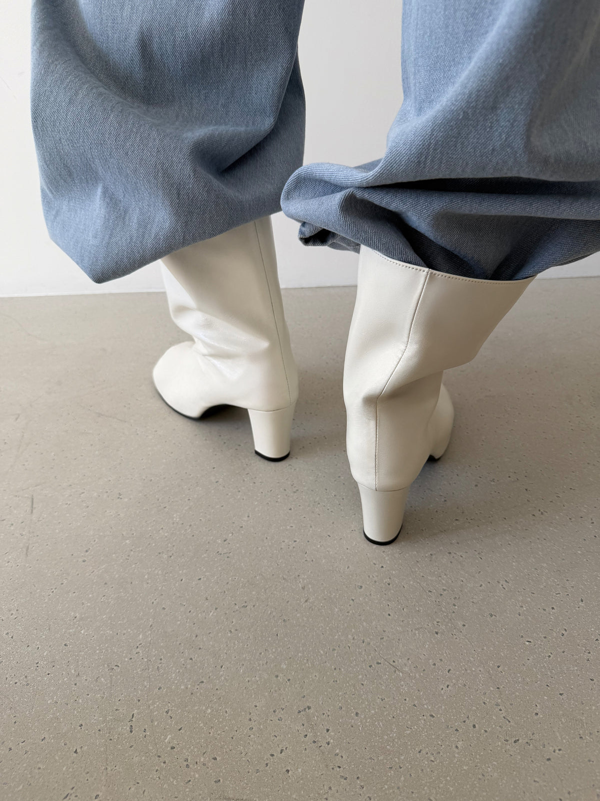 Urban Wide Ankle Boots - Ivory