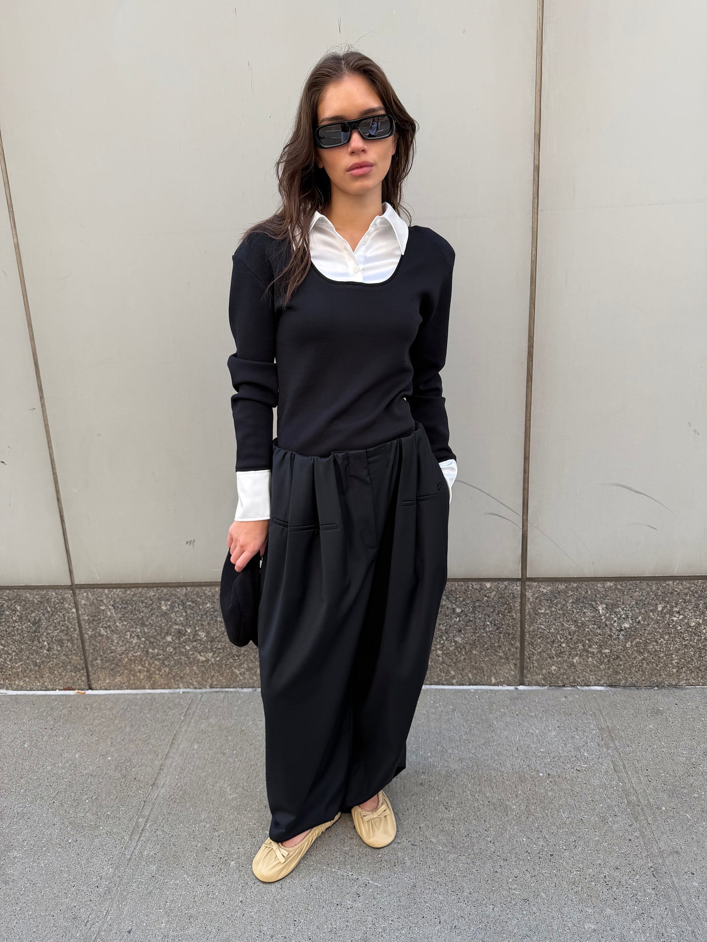 Layered Knit Top - Refined Black