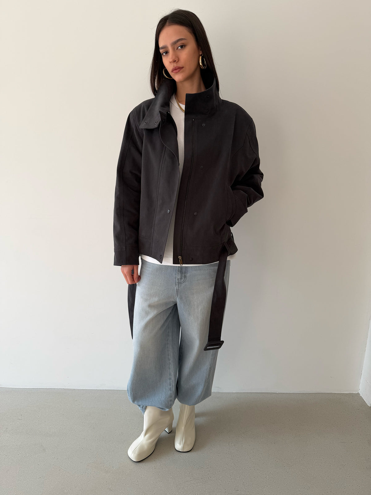 Yves Cotton Jacket - Carbon Grey