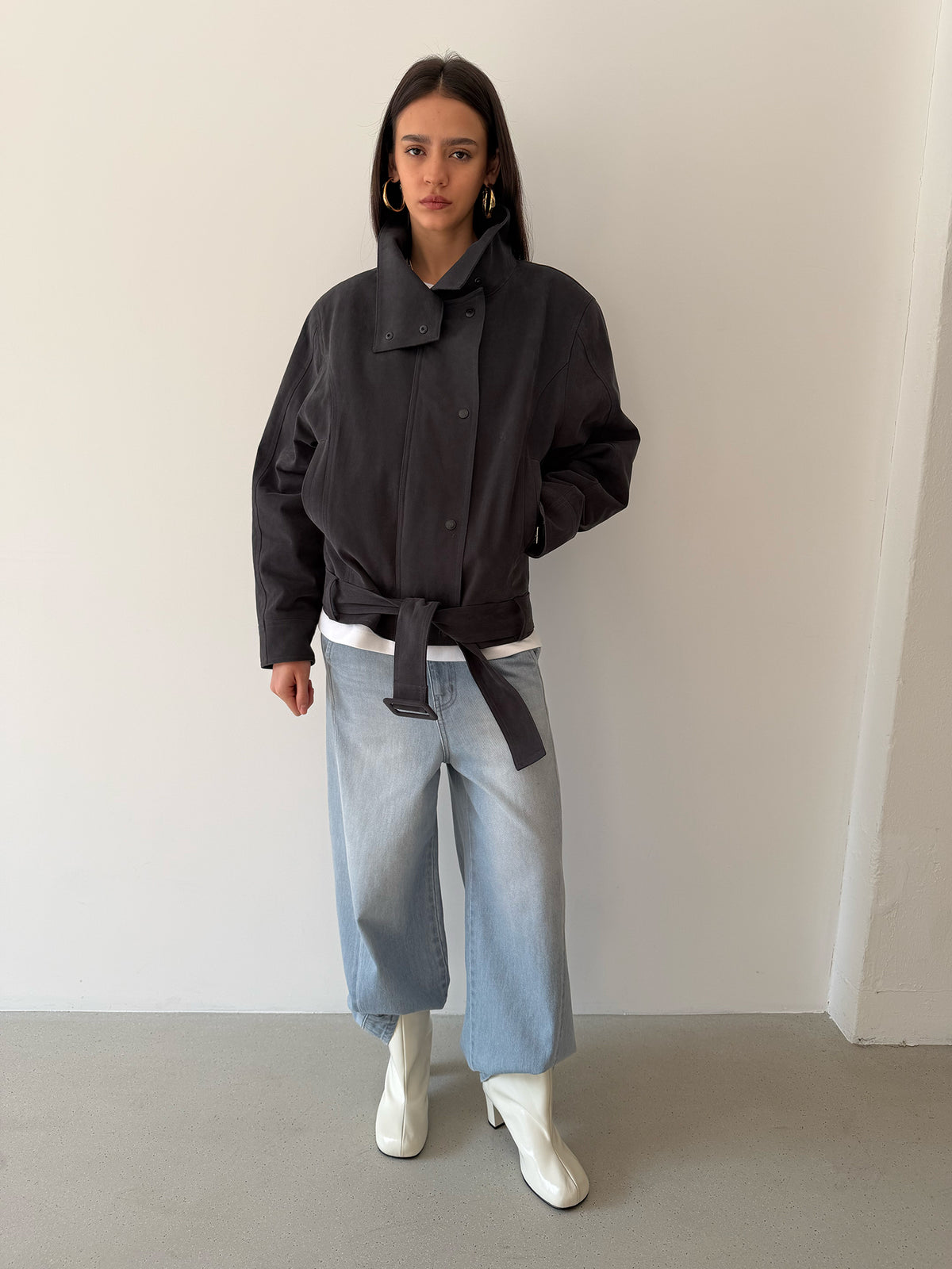 Yves Cotton Jacket - Carbon Grey