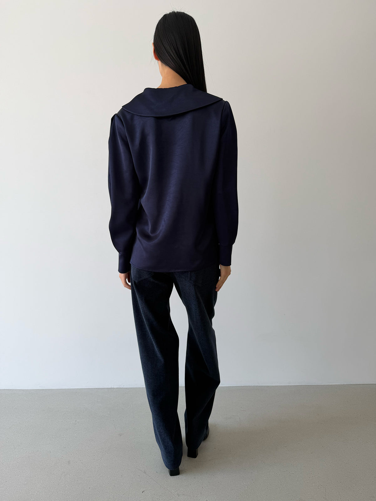 TIE MIDDY BLOUSE - ROYAL NAVY