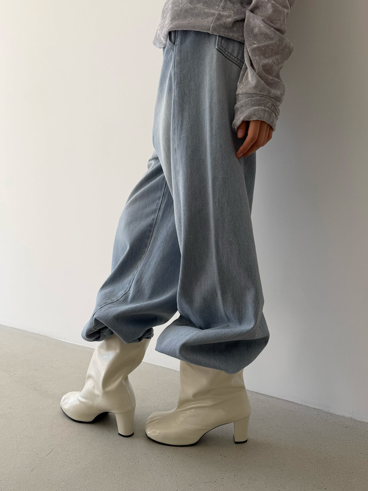 Urban Wide Ankle Boots - Ivory