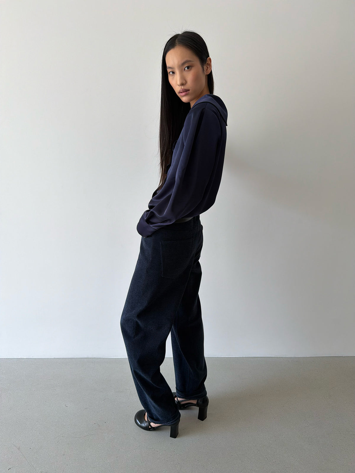 TIE MIDDY BLOUSE - ROYAL NAVY