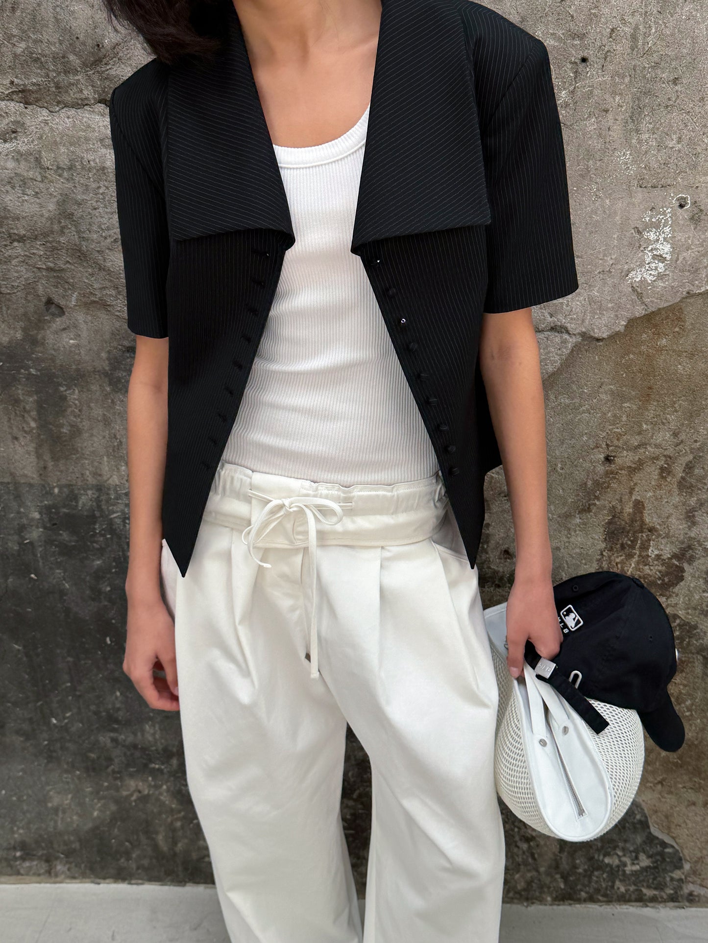 High-waisted Banding Pants - White Chocolate