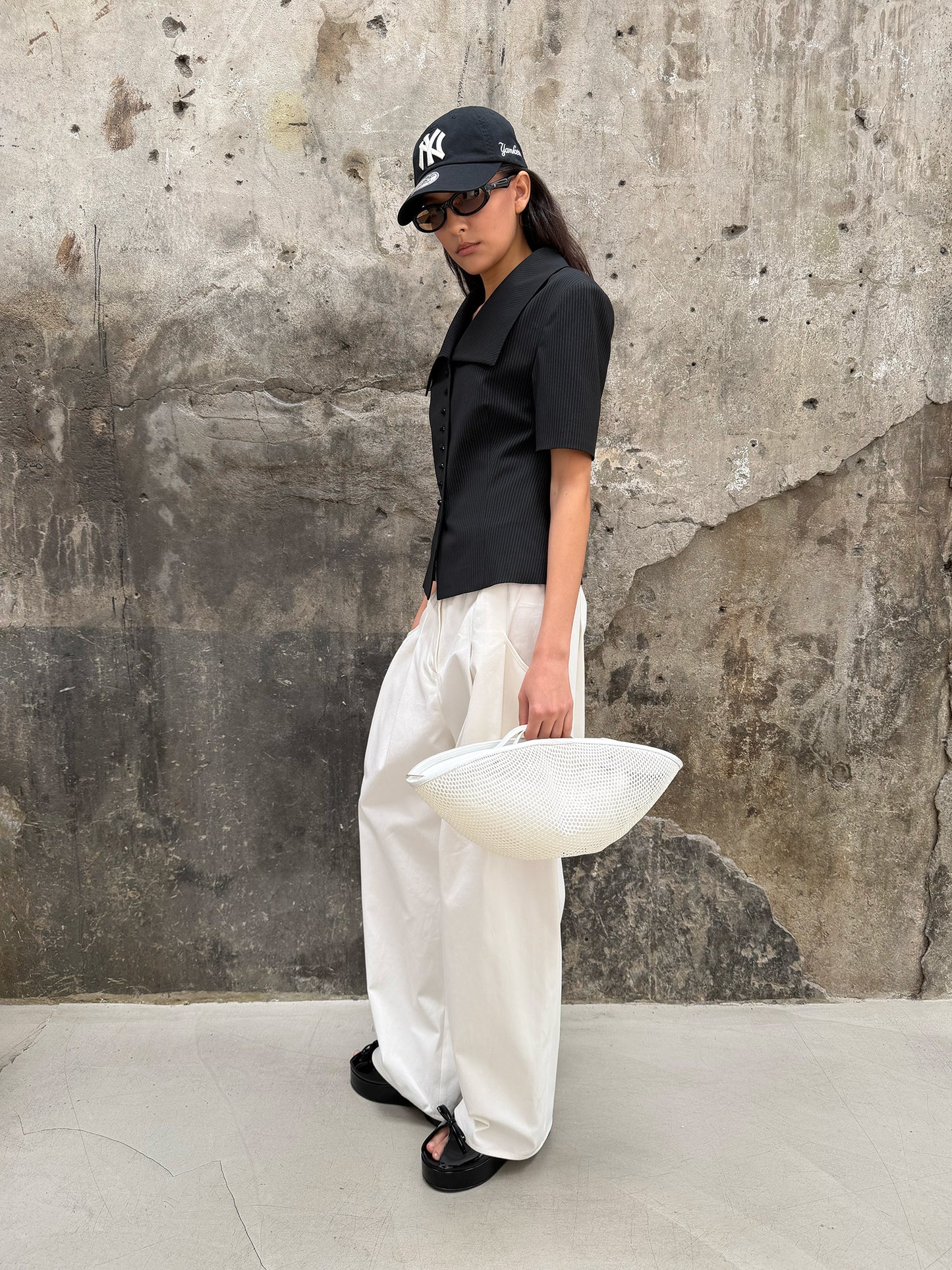 Wide Square Collar Jacket - Literary Black