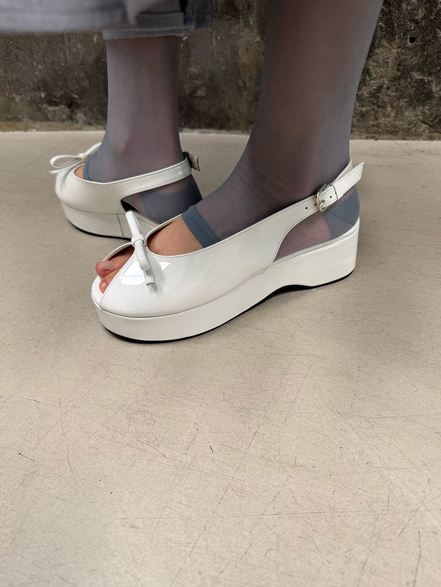 Coquette Chunky Slingback - Bianco